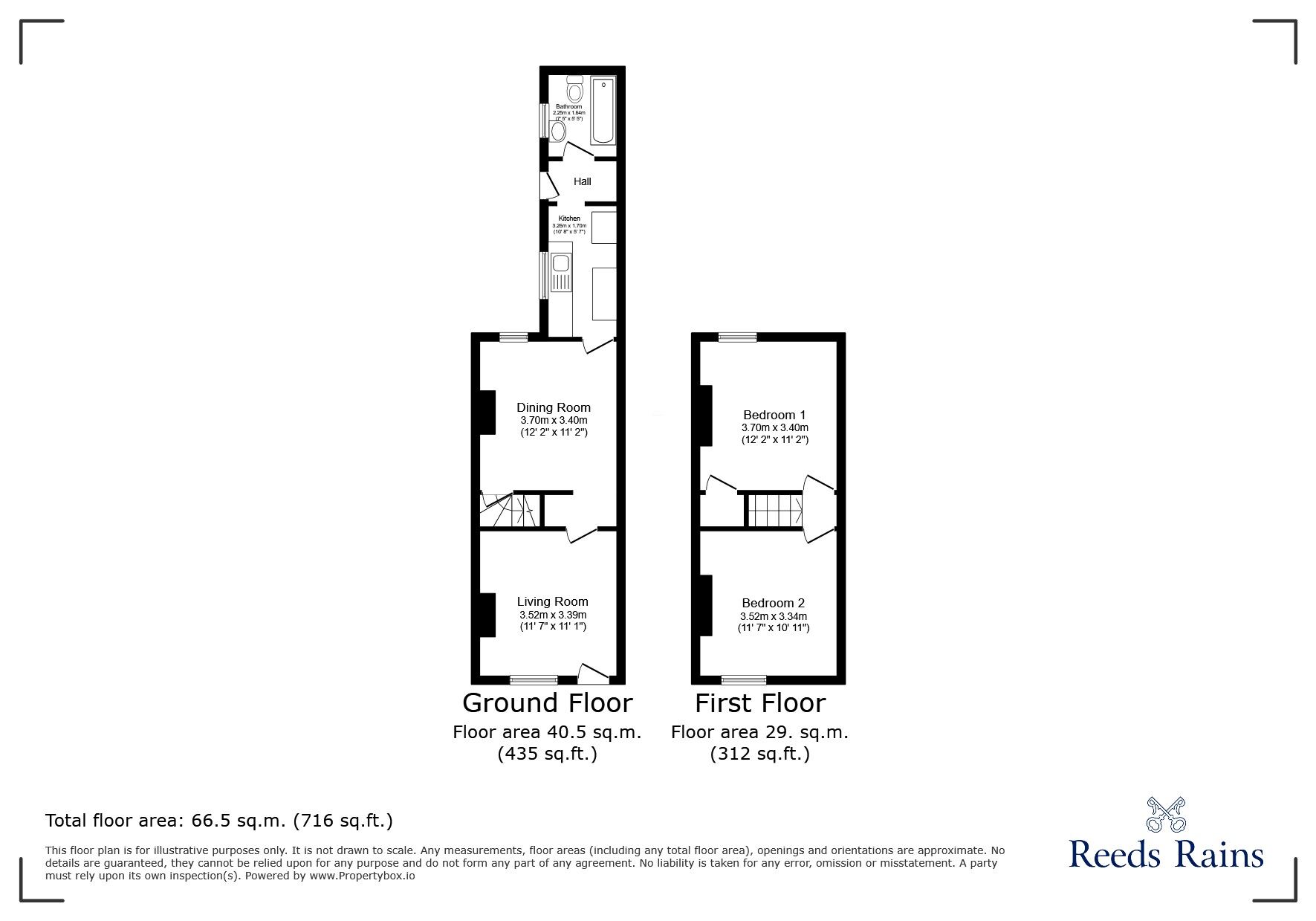 Floorplan of 2 bedroom Mid Terrace House for sale, Nelson Street, Stoke-on-Trent, Staffordshire, ST4