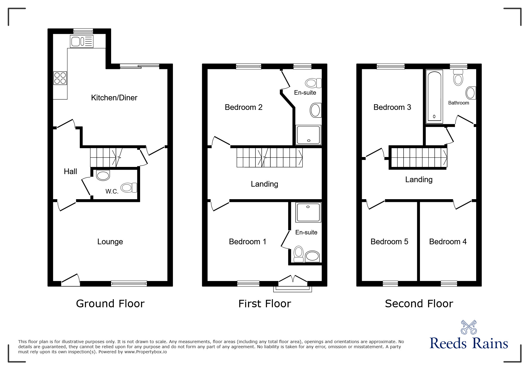 Floorplan of 5 bedroom Mid Terrace House to rent, Poundlock Avenue, Stoke-on-Trent, Staffordshire, ST1