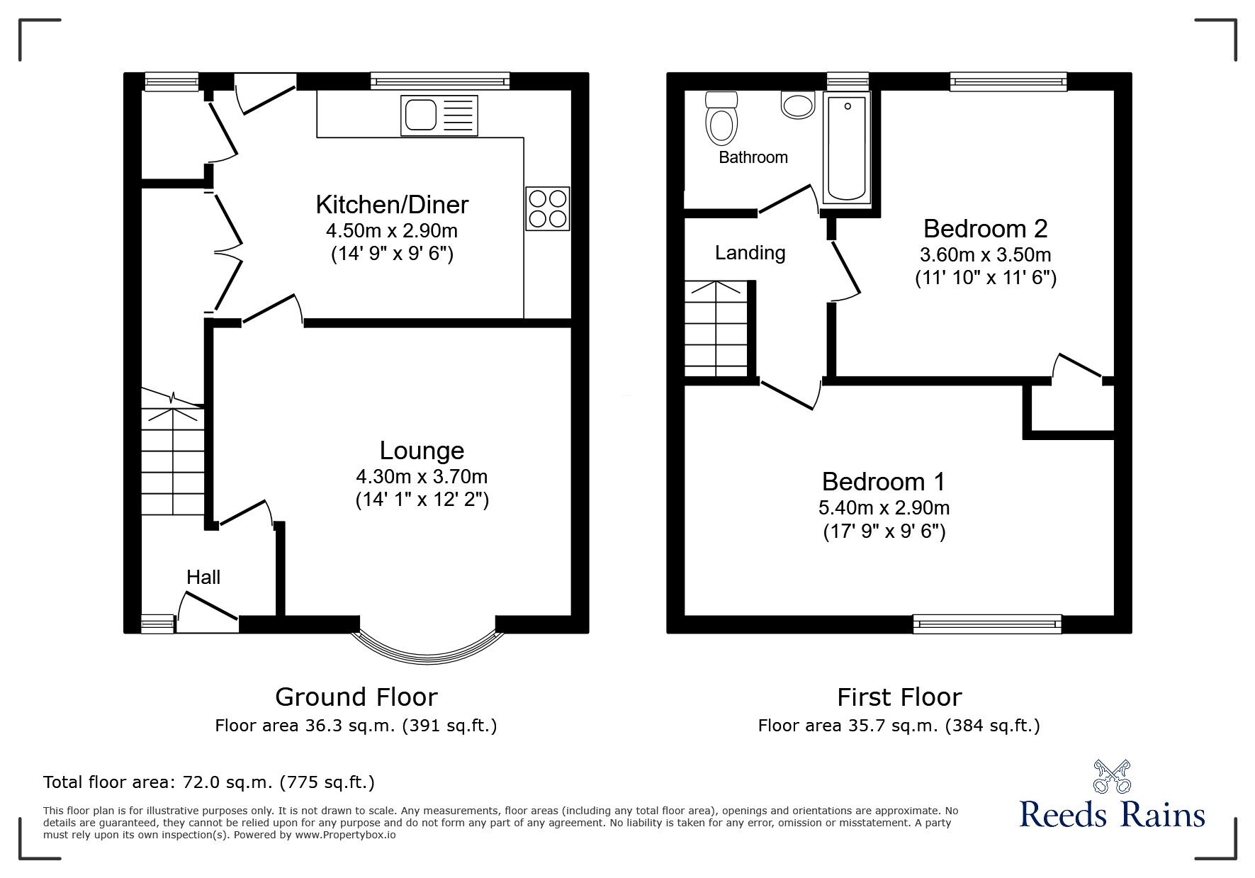 Floorplan of 2 bedroom End Terrace House to rent, Southern Way, Stoke-on-Trent, Staffordshire, ST6