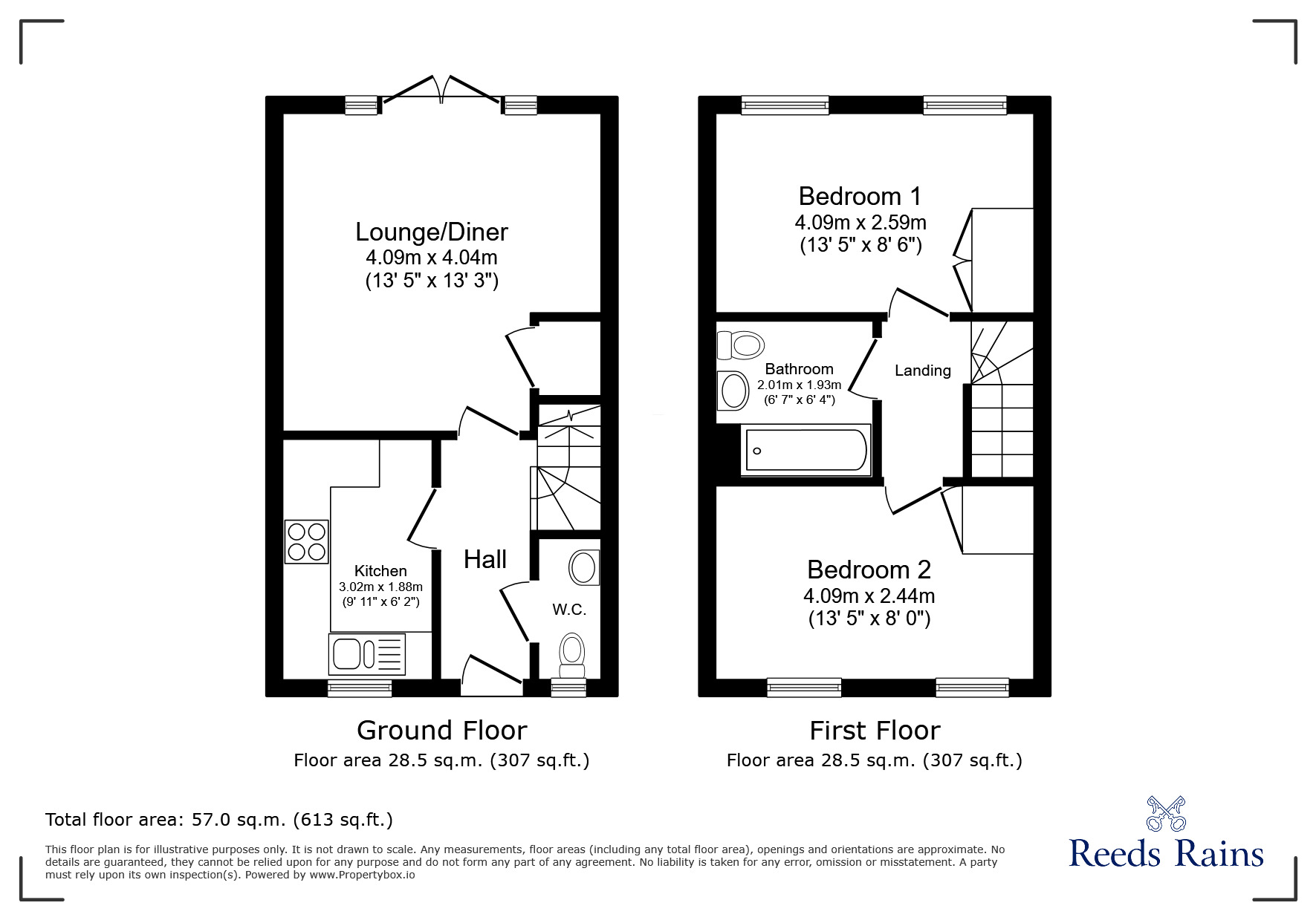 Floorplan of 2 bedroom Mid Terrace House to rent, Paul Ware Street, Stoke-on-Trent, Staffordshire, ST4