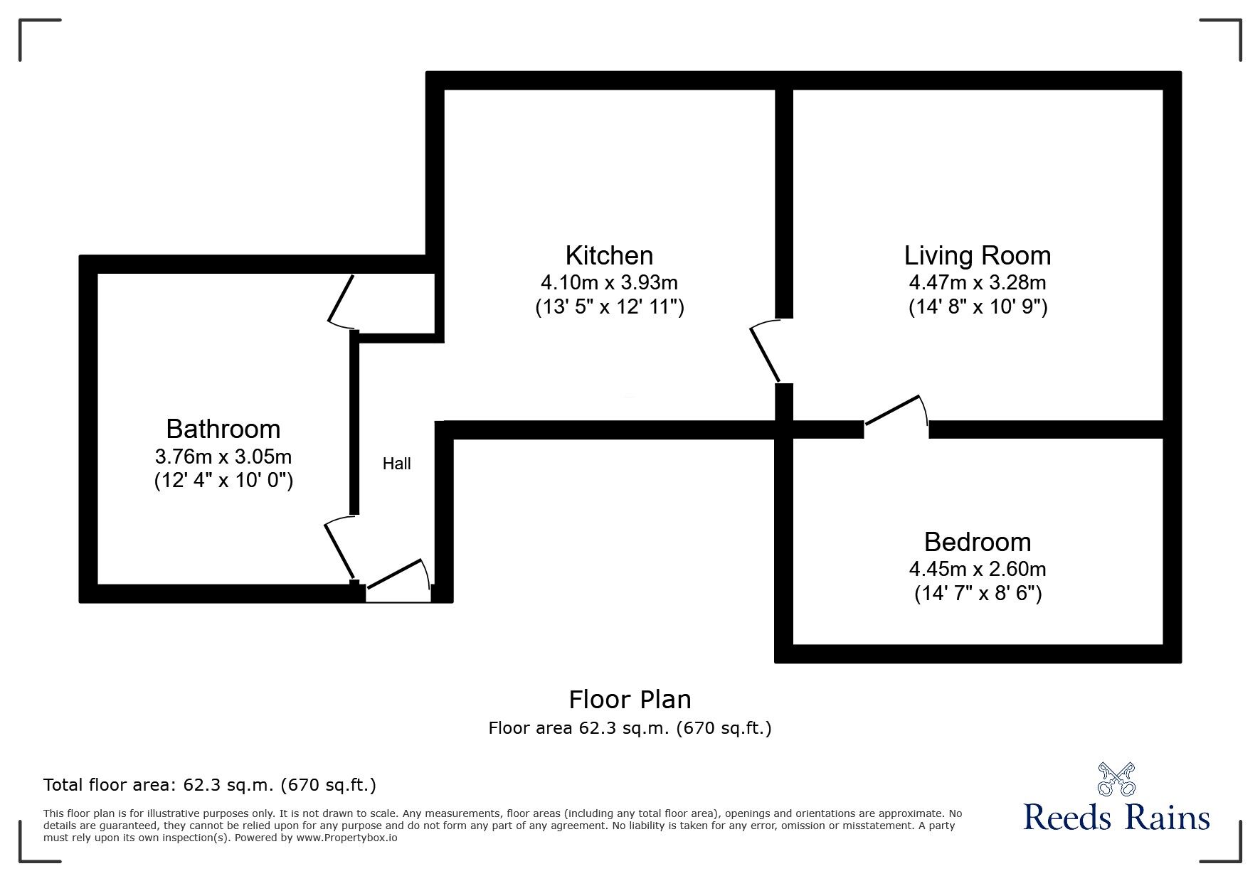 Floorplan of 2 bedroom Flat to rent, Newcastle Street, Stoke-on-Trent, Staffordshire, ST6