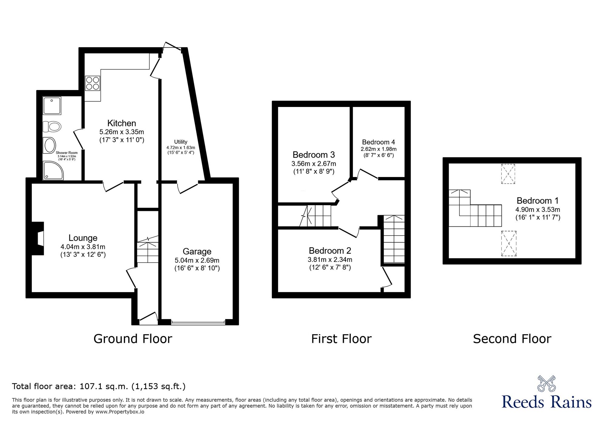 Floorplan of 4 bedroom Semi Detached House for sale, Elgood Lane, Stoke-on-Trent, Staffordshire, ST6