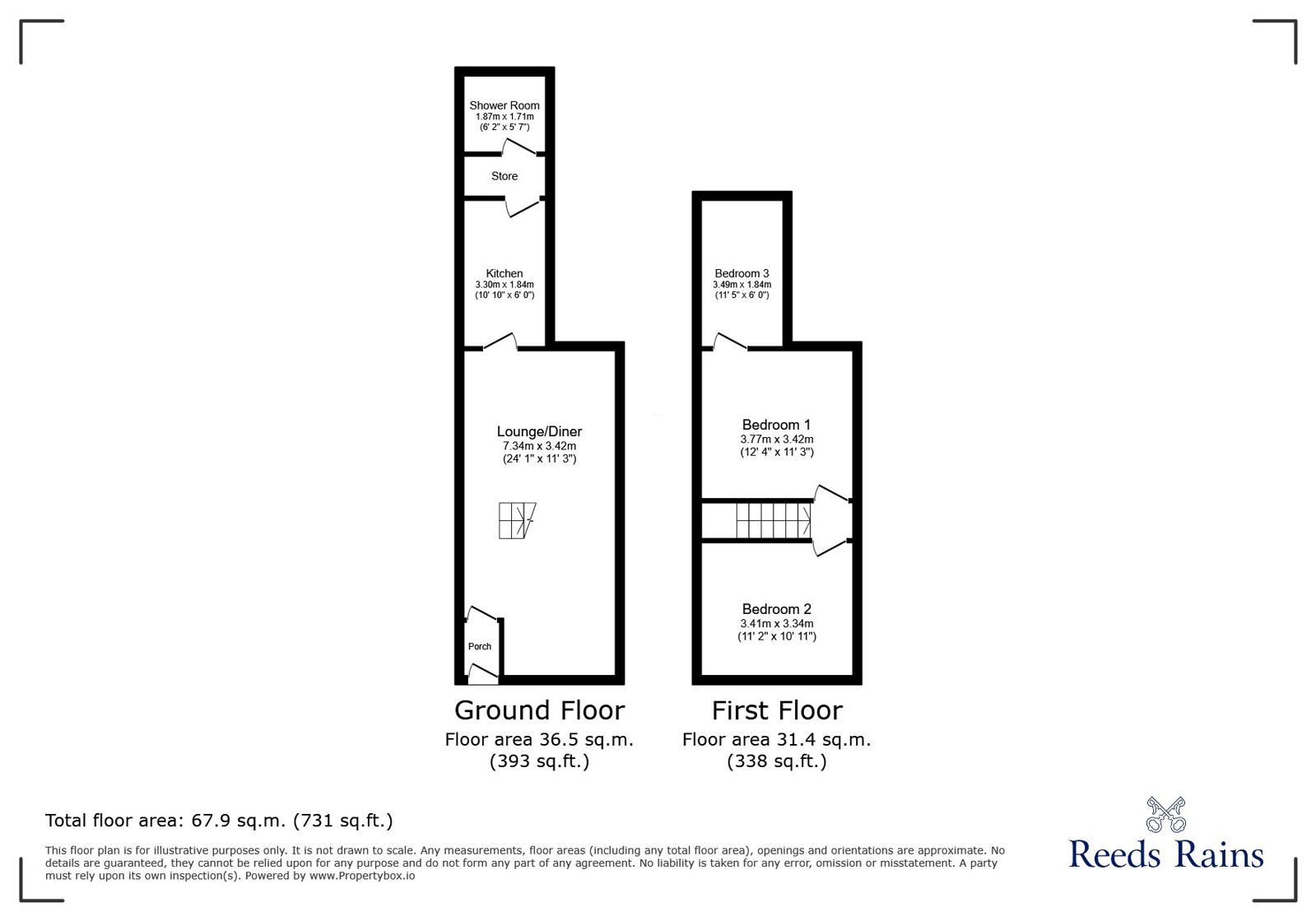 Floorplan of 3 bedroom Mid Terrace House for sale, Derwent Street, Stoke-on-Trent, Staffordshire, ST1