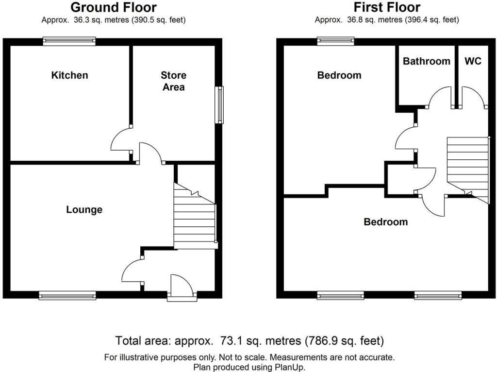 Floorplan of 2 bedroom Semi Detached House to rent, Mallorie Road, Stoke-on-Trent, Staffordshire, ST6