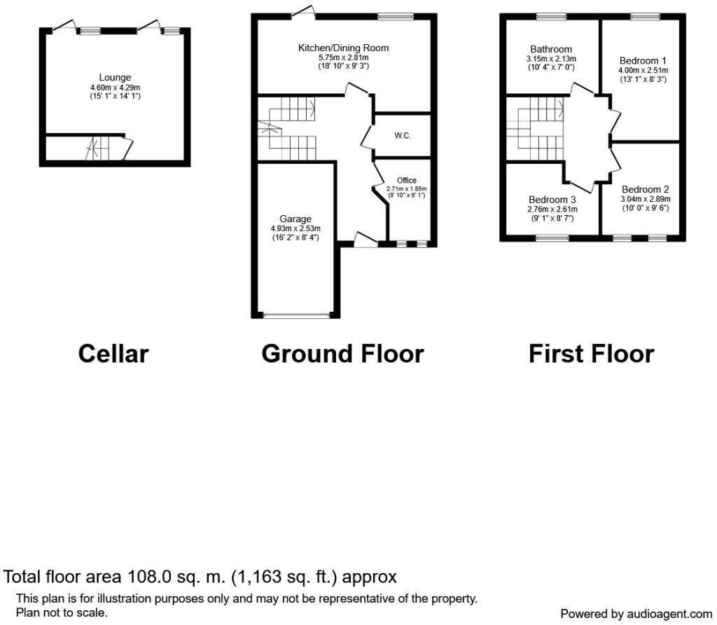 Floorplan of 3 bedroom Semi Detached House to rent, Rosedawn Close West, Stoke-on-Trent, Staffordshire, ST1
