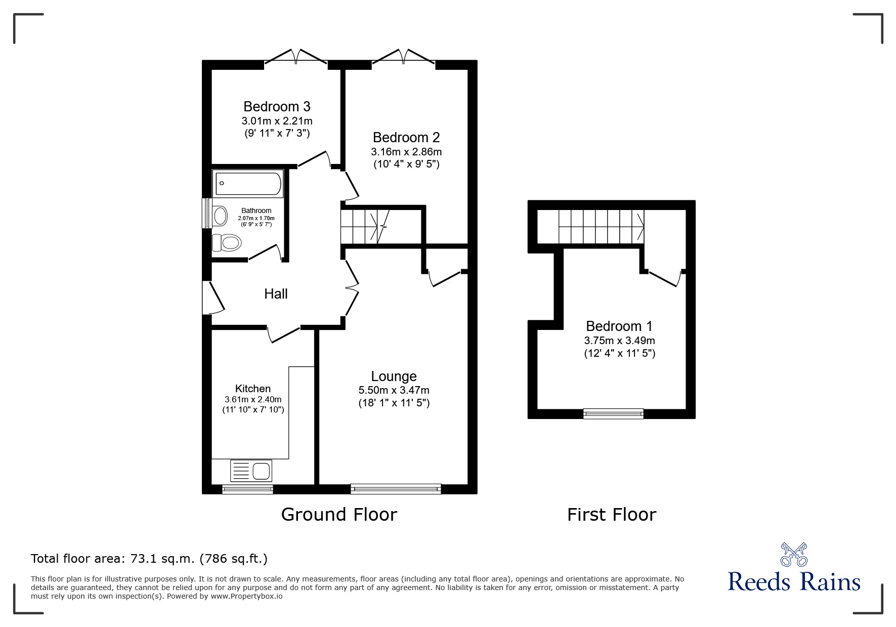Floorplan of 3 bedroom Semi Detached Bungalow for sale, Leek New Road, Stoke-on-Trent, Staffordshire, ST1
