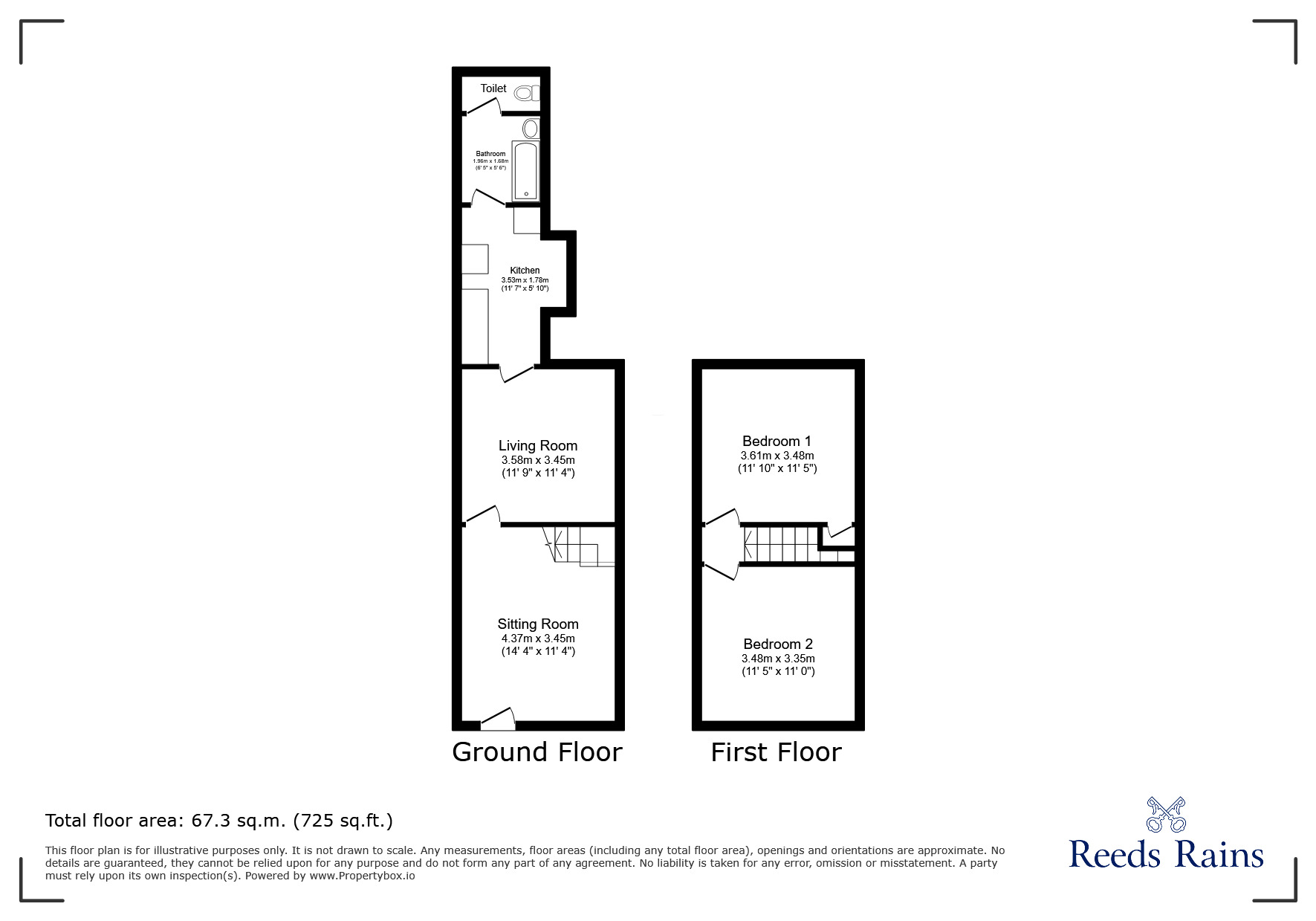 Floorplan of 2 bedroom Mid Terrace House for sale, Ladysmith Road, Stoke-on-Trent, Staffordshire, ST1