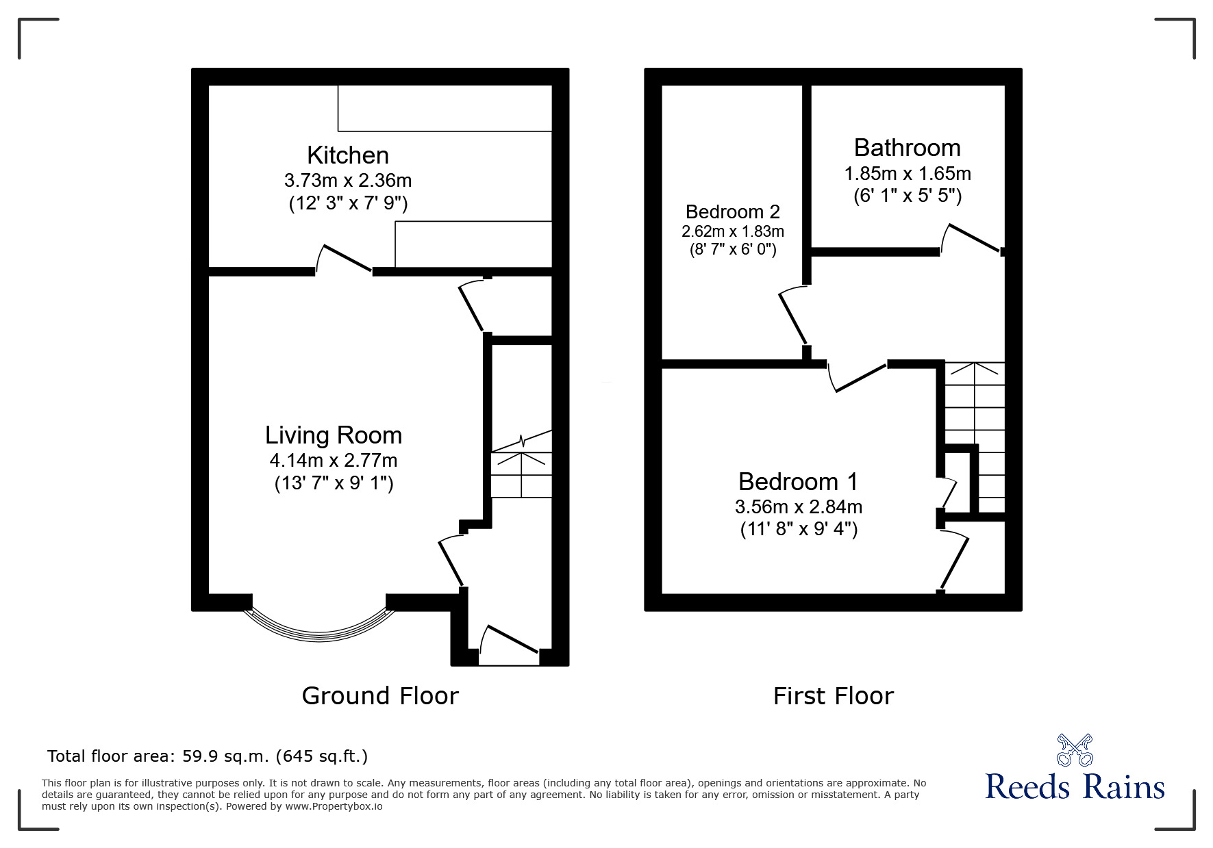 Floorplan of 2 bedroom Semi Detached House for sale, Whygate Grove, Stoke-on-Trent, Staffordshire, ST1