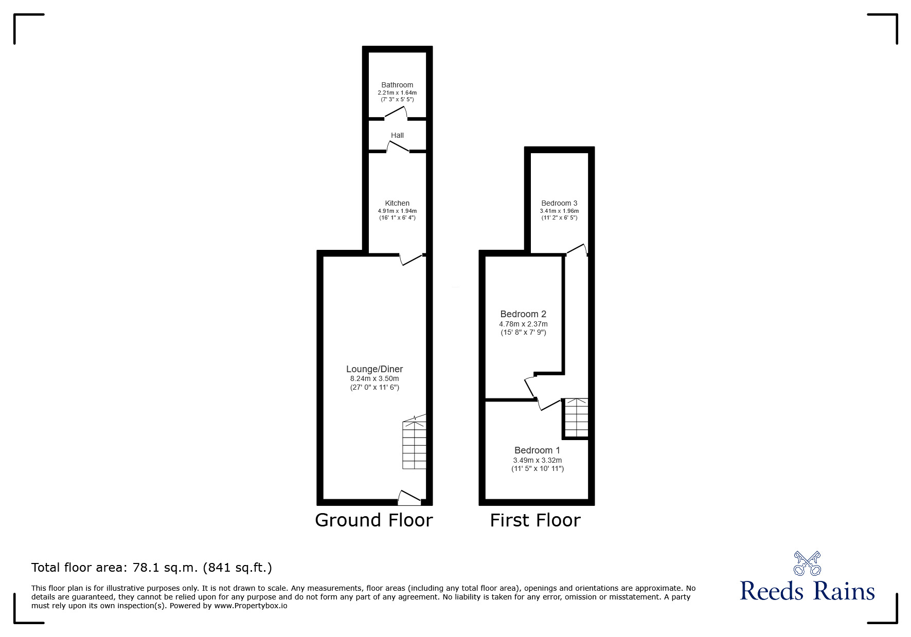 Floorplan of 3 bedroom Mid Terrace House for sale, Mulgrave Street, Stoke-on-Trent, Staffordshire, ST1