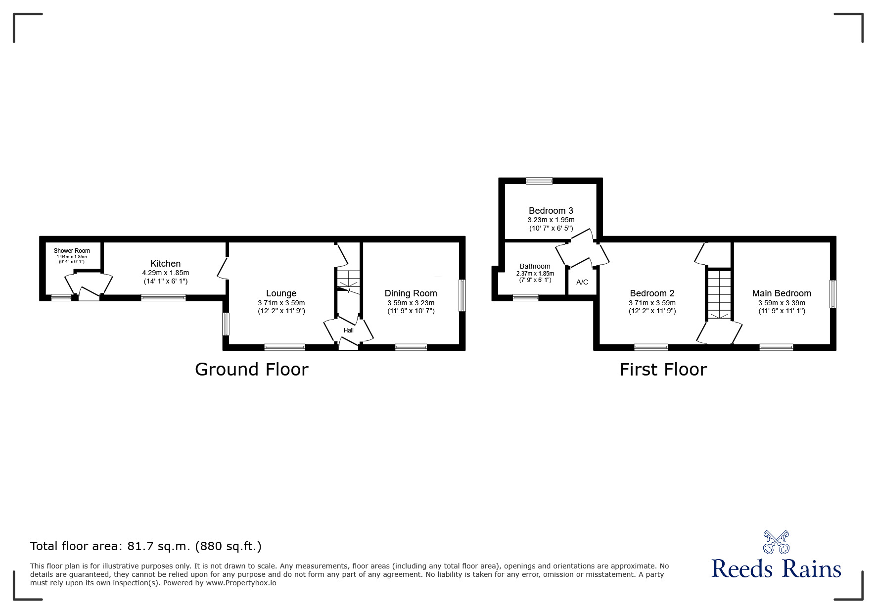 Floorplan of 3 bedroom End Terrace House for sale, Gibbins Street, Stoke-on-Trent, Staffordshire, ST1