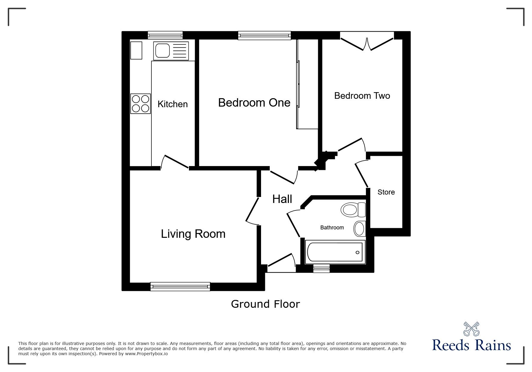 Floorplan of 2 bedroom Flat for sale, Skellern Avenue, Stoke-on-Trent, Staffordshire, ST6