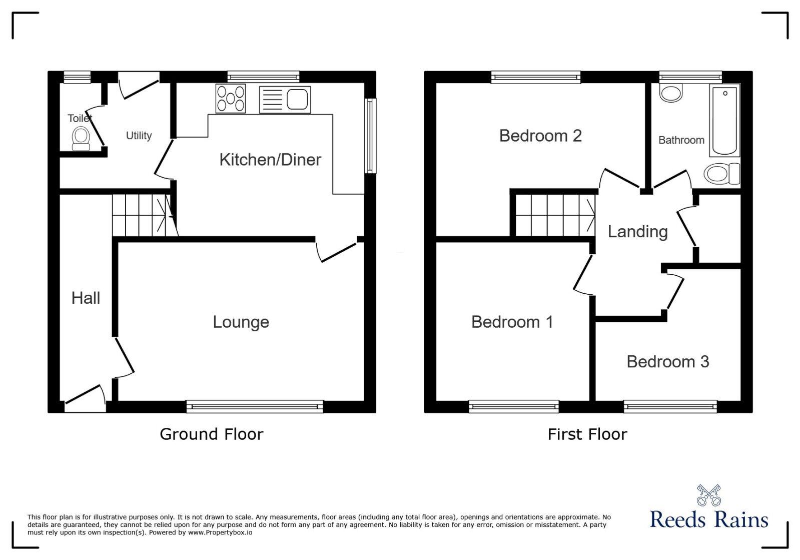 Floorplan of 3 bedroom Semi Detached House for sale, Dividy Road, Stoke-on-Trent, Staffordshire, ST2