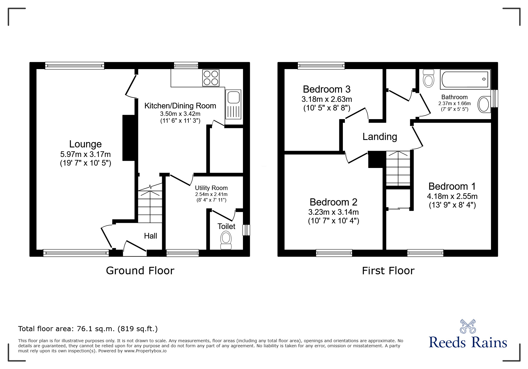 Floorplan of 3 bedroom Semi Detached House for sale, Cranswick Grove, Stoke-on-Trent, Staffordshire, ST2