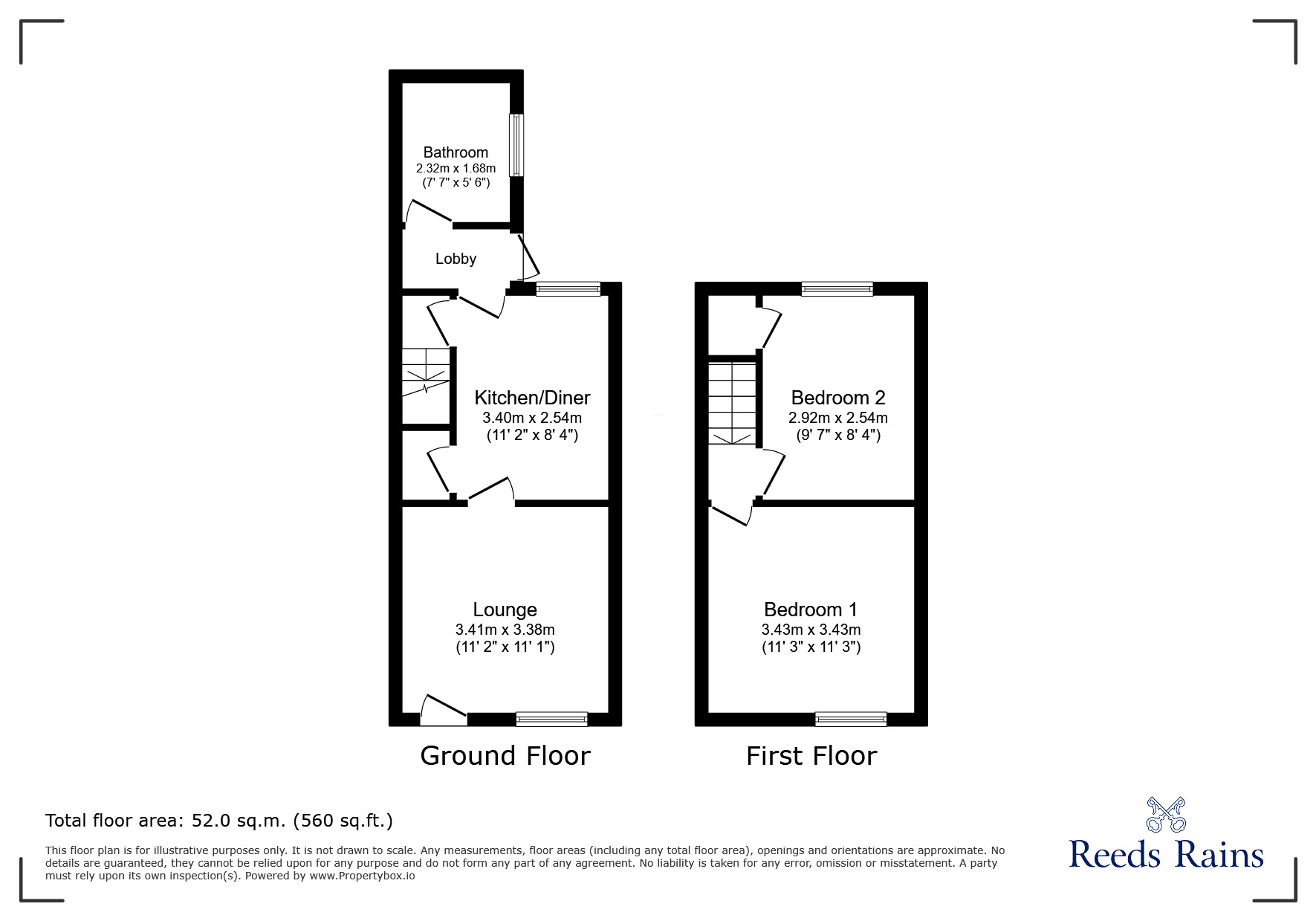 Floorplan of 2 bedroom Mid Terrace House to rent, South Street, Stoke-on-Trent, Staffordshire, ST6