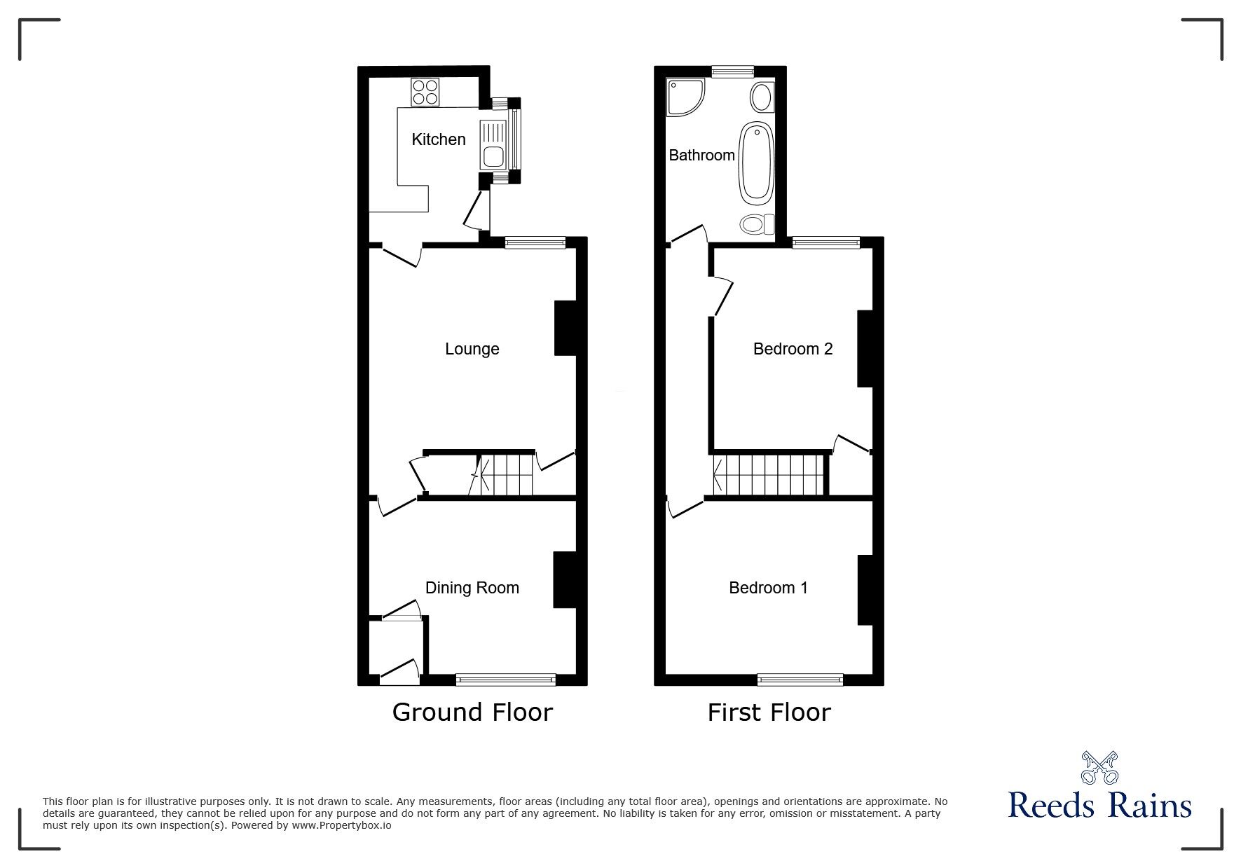 Floorplan of 2 bedroom Mid Terrace House for sale, Ladysmith Road, Stoke-on-Trent, Staffordshire, ST1