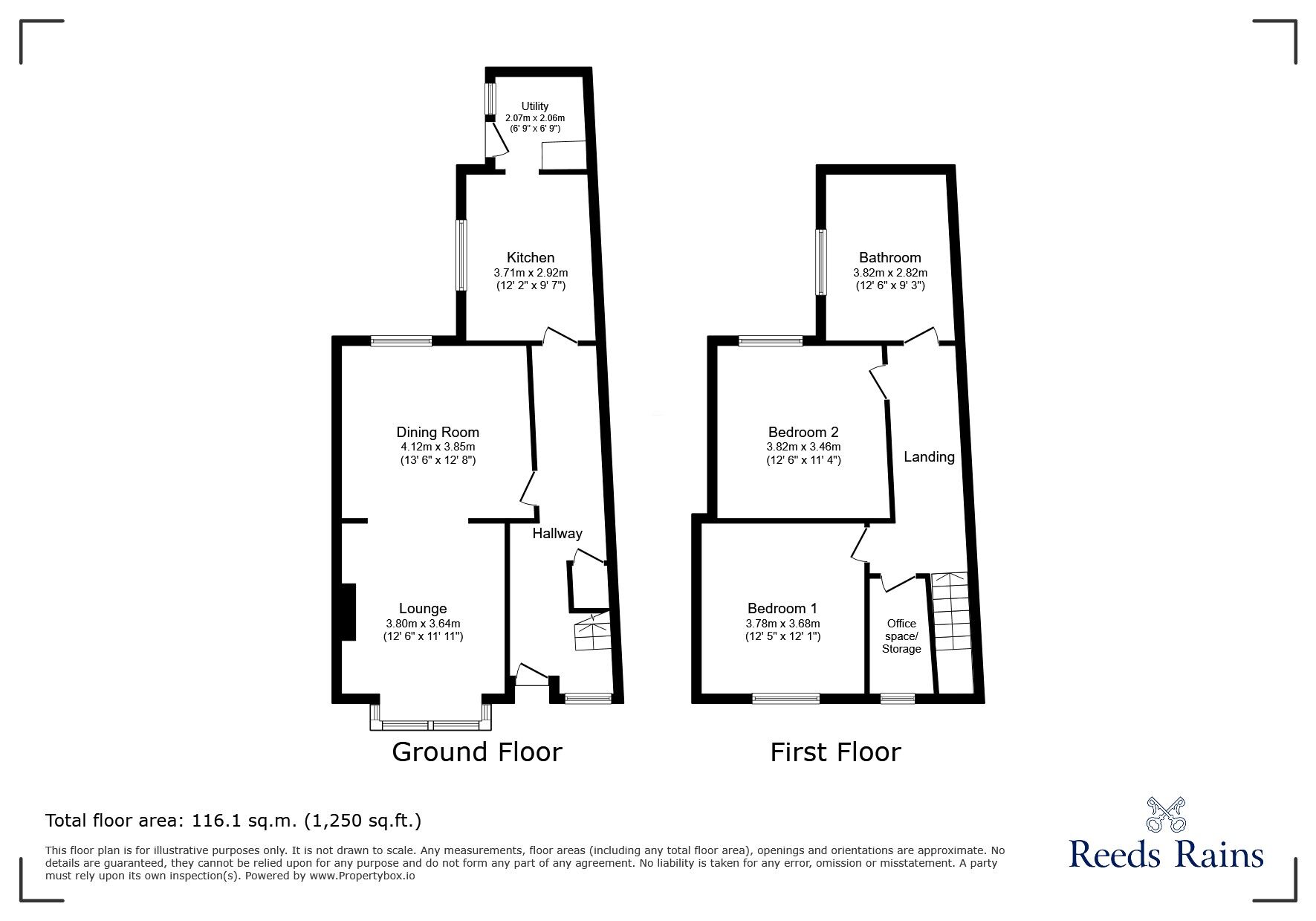 Floorplan of 2 bedroom End Terrace House for sale, Park Road, Stoke-on-Trent, Staffordshire, ST6