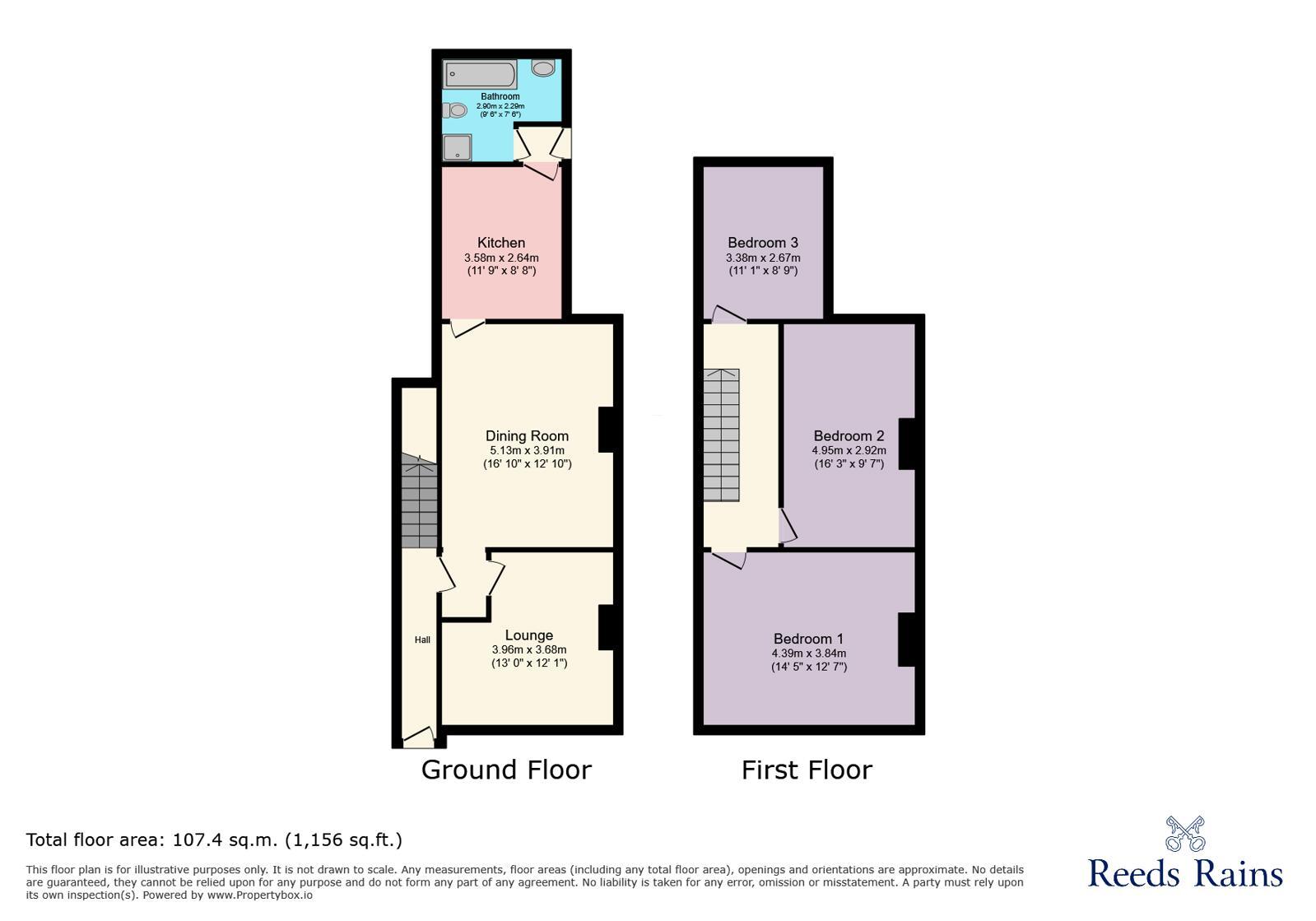 Floorplan of 3 bedroom Mid Terrace House for sale, Hammersley Street, Stoke-on-Trent, Staffordshire, ST1
