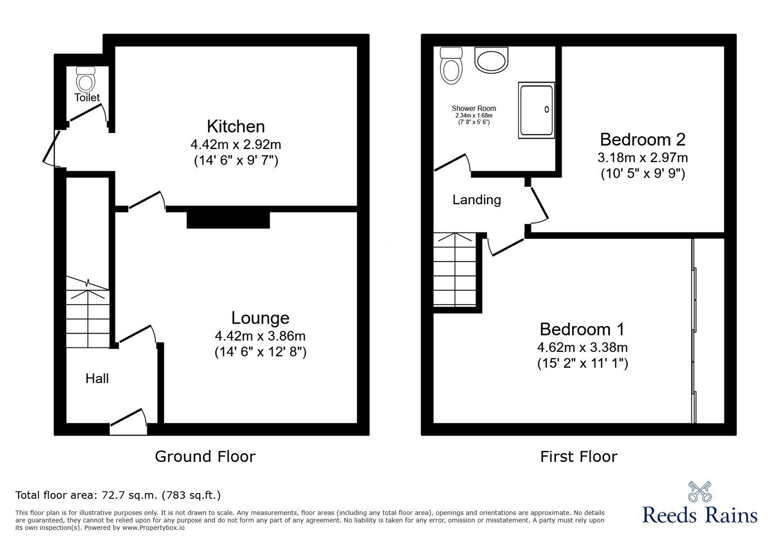 Floorplan of 2 bedroom Semi Detached House for sale, Greville Street, Stoke-on-Trent, Staffordshire, ST1