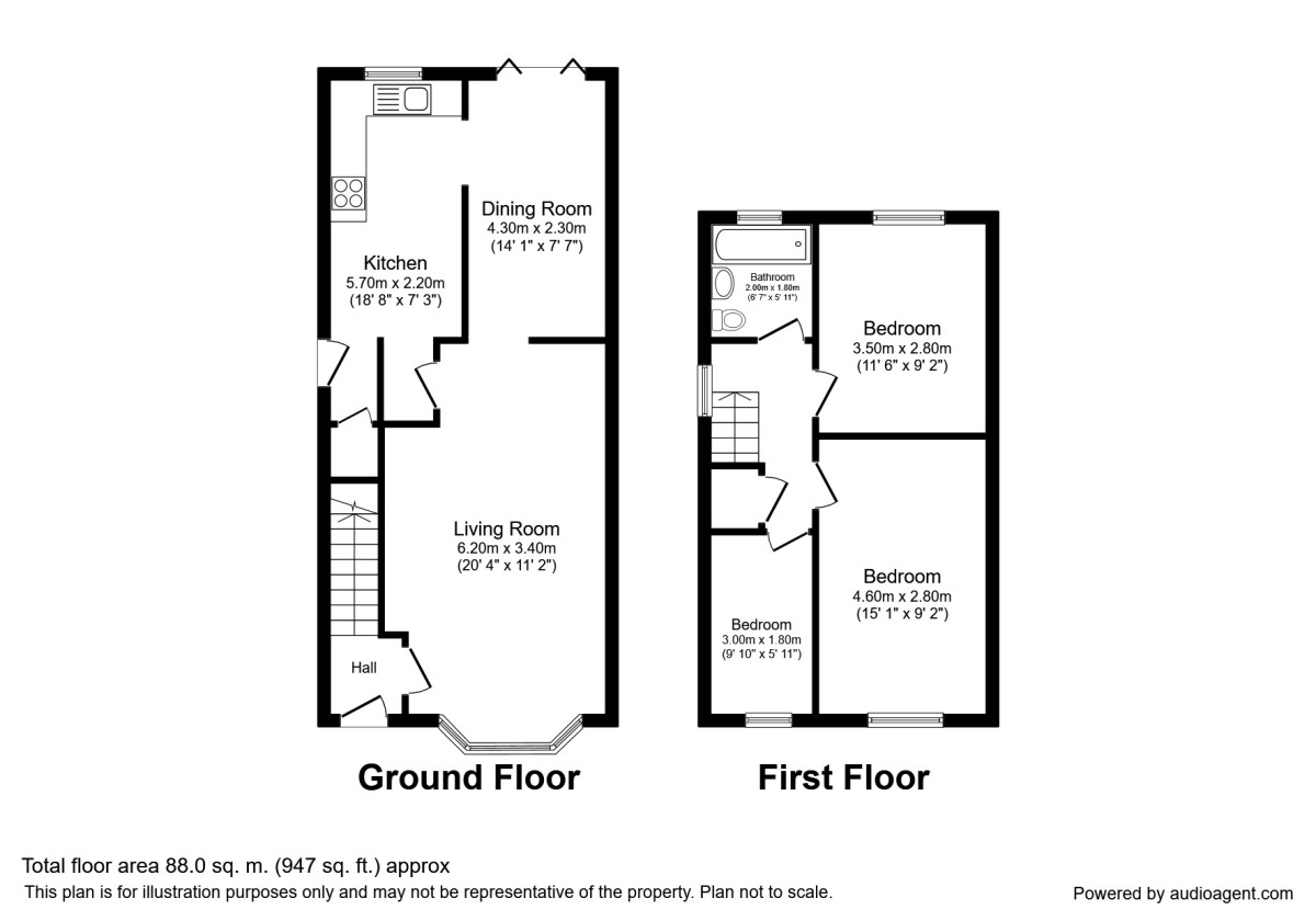 Floorplan of 3 bedroom Detached House to rent, Wandhill, Haxby, York, YO32