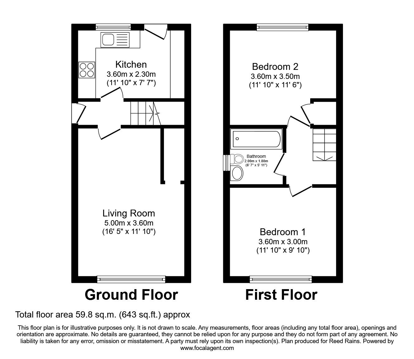 Floorplan of 2 bedroom Semi Detached House to rent, Chatsworth Drive, Haxby, York, YO32