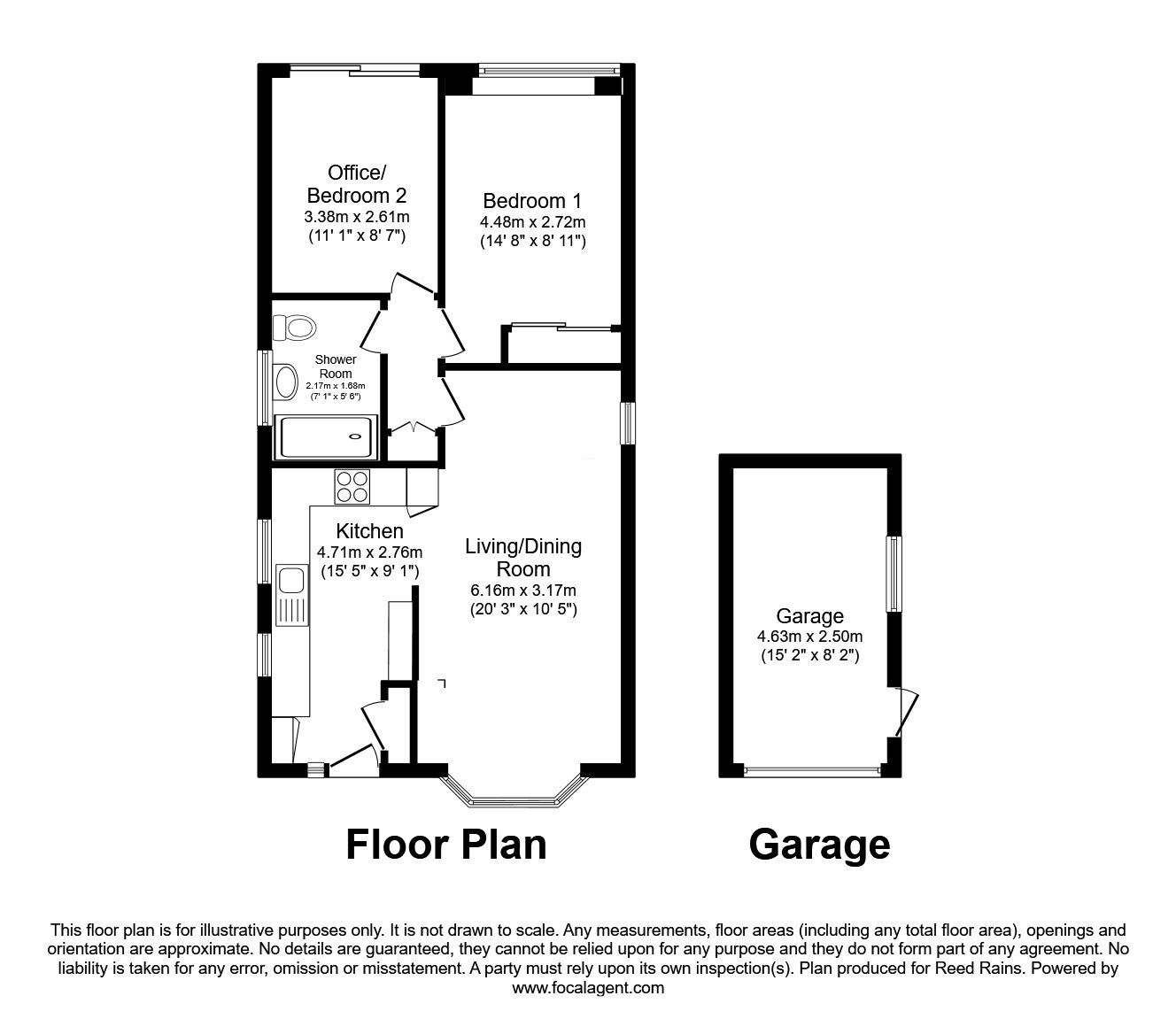 Floorplan of 2 bedroom Detached Bungalow for sale, Ruddings Close, Haxby, North Yorkshire, YO32