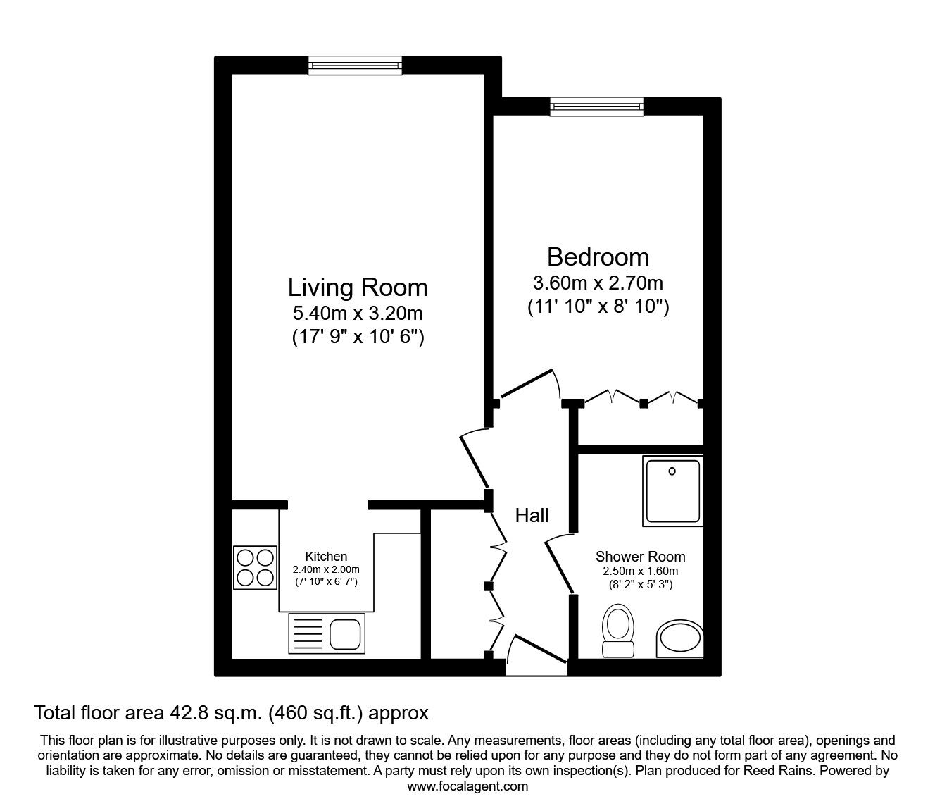 Floorplan of 1 bedroom  Flat for sale, The Village, Haxby, North Yorkshire, YO32