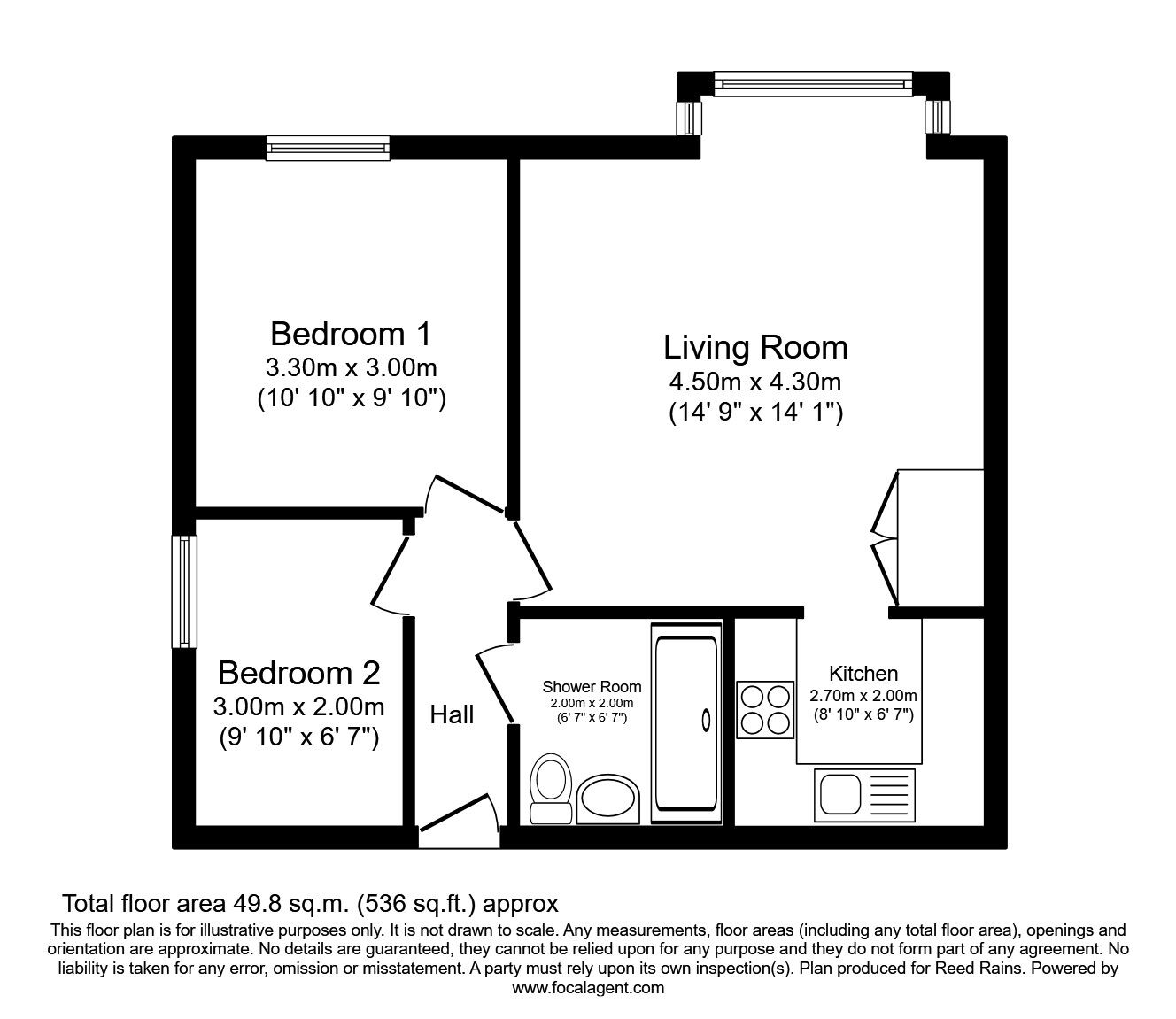 Floorplan of 2 bedroom  Flat for sale, Wyre Mews, The Village, York, YO32