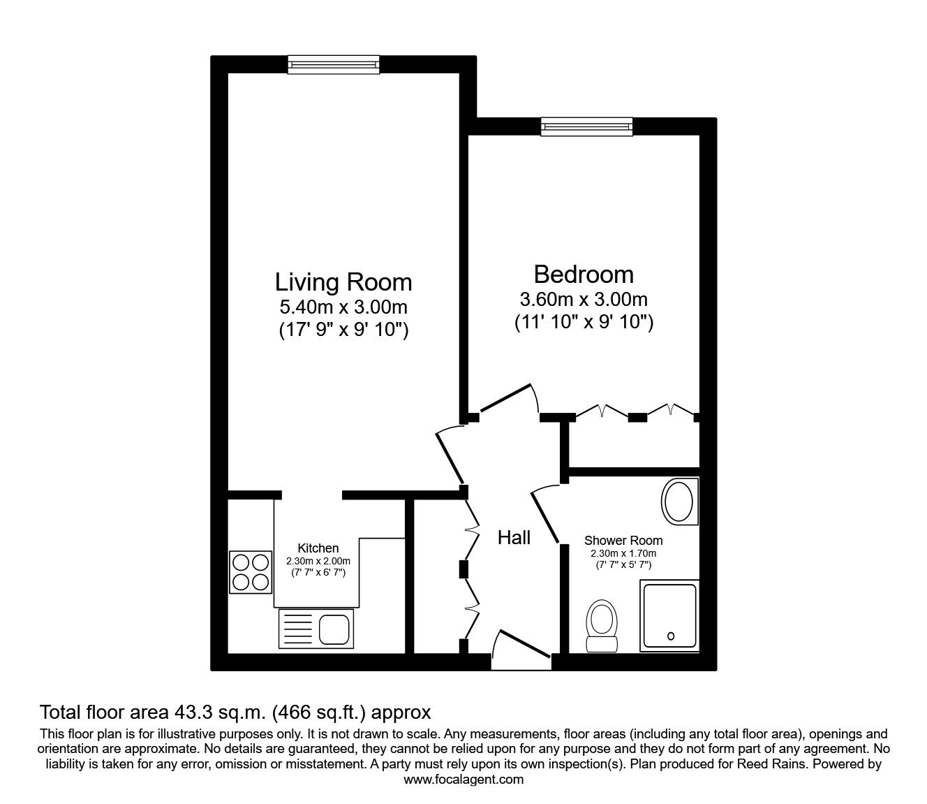 Floorplan of 1 bedroom  Flat for sale, The Village, Haxby, North Yorkshire, YO32