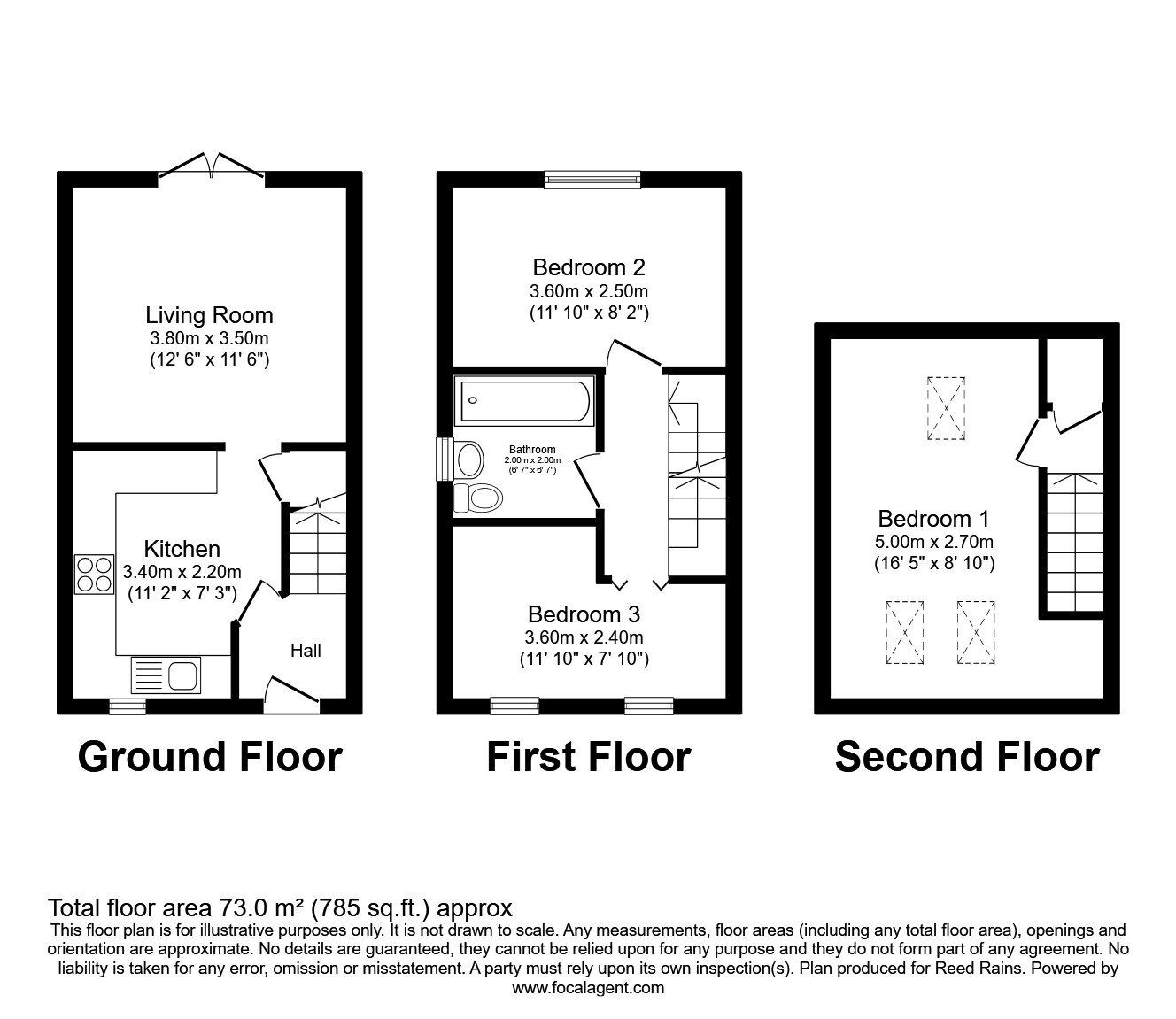 Floorplan of 3 bedroom End Terrace House for sale, Camellia Close, Norton, Malton, YO17
