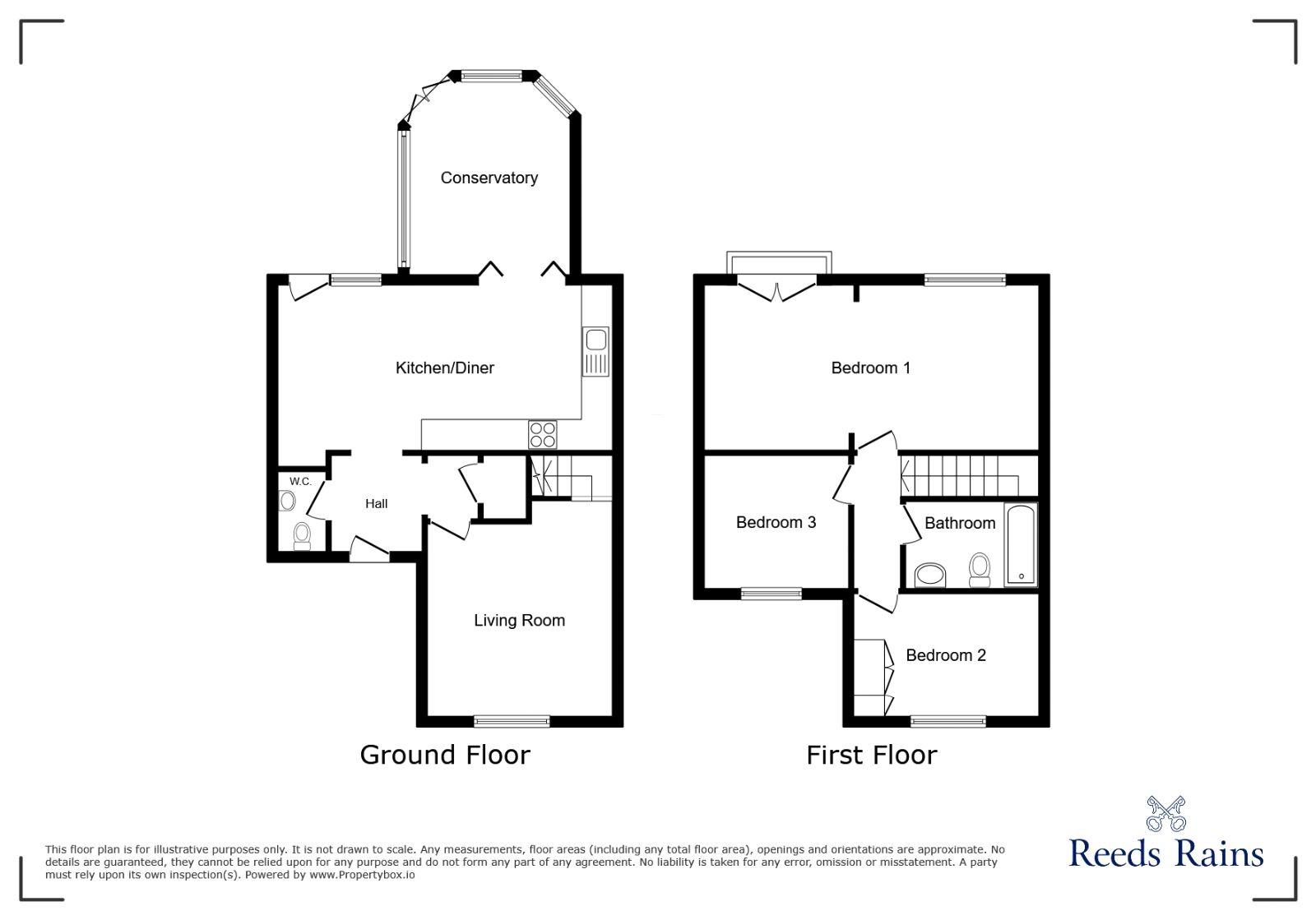 Floorplan of 3 bedroom Semi Detached House for sale, The Chestnuts, Wigginton, North Yorkshire, YO32