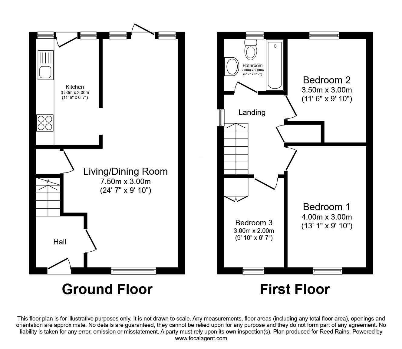 Floorplan of 3 bedroom Semi Detached House for sale, Windsor Drive, Wigginton, North Yorkshire, YO32