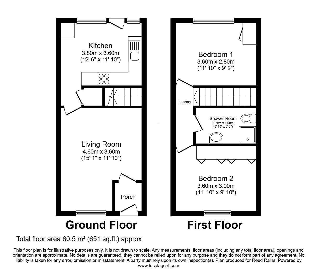 Floorplan of 2 bedroom Mid Terrace House for sale, Cornwood Way, Haxby, North Yorkshire, YO32