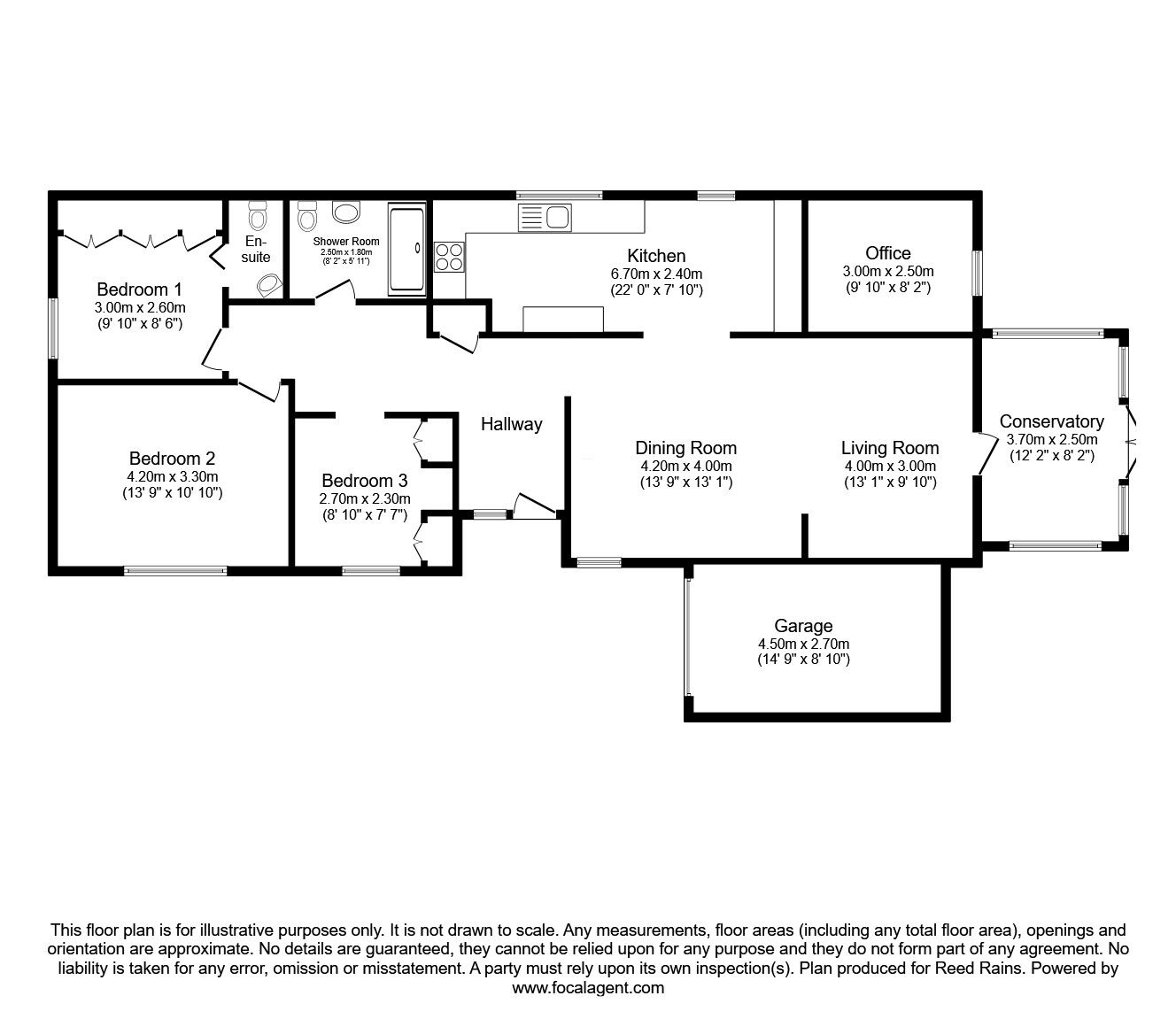 Floorplan of 4 bedroom Detached Bungalow for sale, Cyprus Grove, Haxby, North Yorkshire, YO32