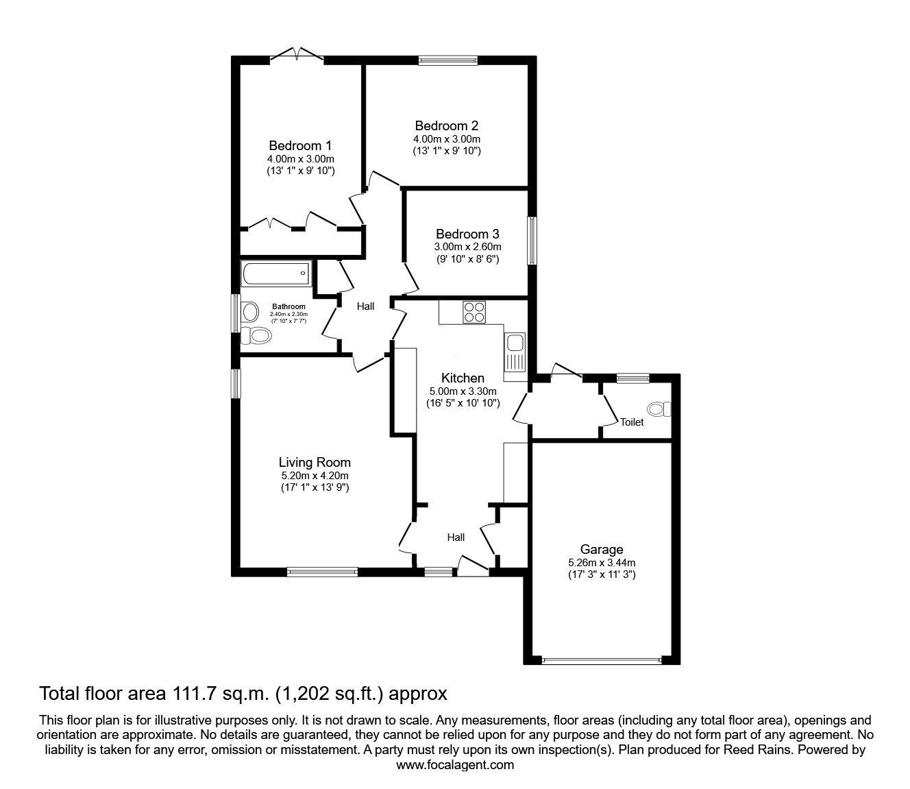 Floorplan of 3 bedroom Detached Bungalow for sale, Witham Drive, Huntington, North Yorkshire, YO32