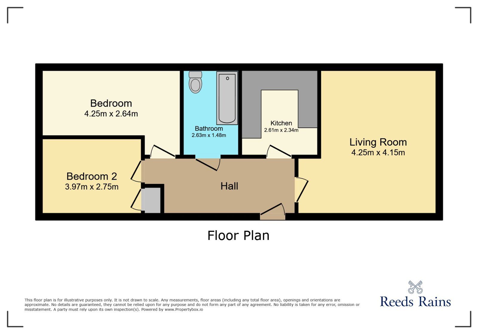 Floorplan of 2 bedroom Flat to rent, Oak Tree Court, Haxby, North Yorkshire, YO32