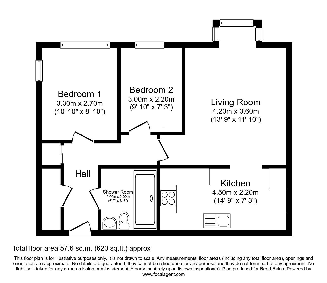 Floorplan of 2 bedroom  Flat for sale, Wyre Mews, The Village, York, YO32