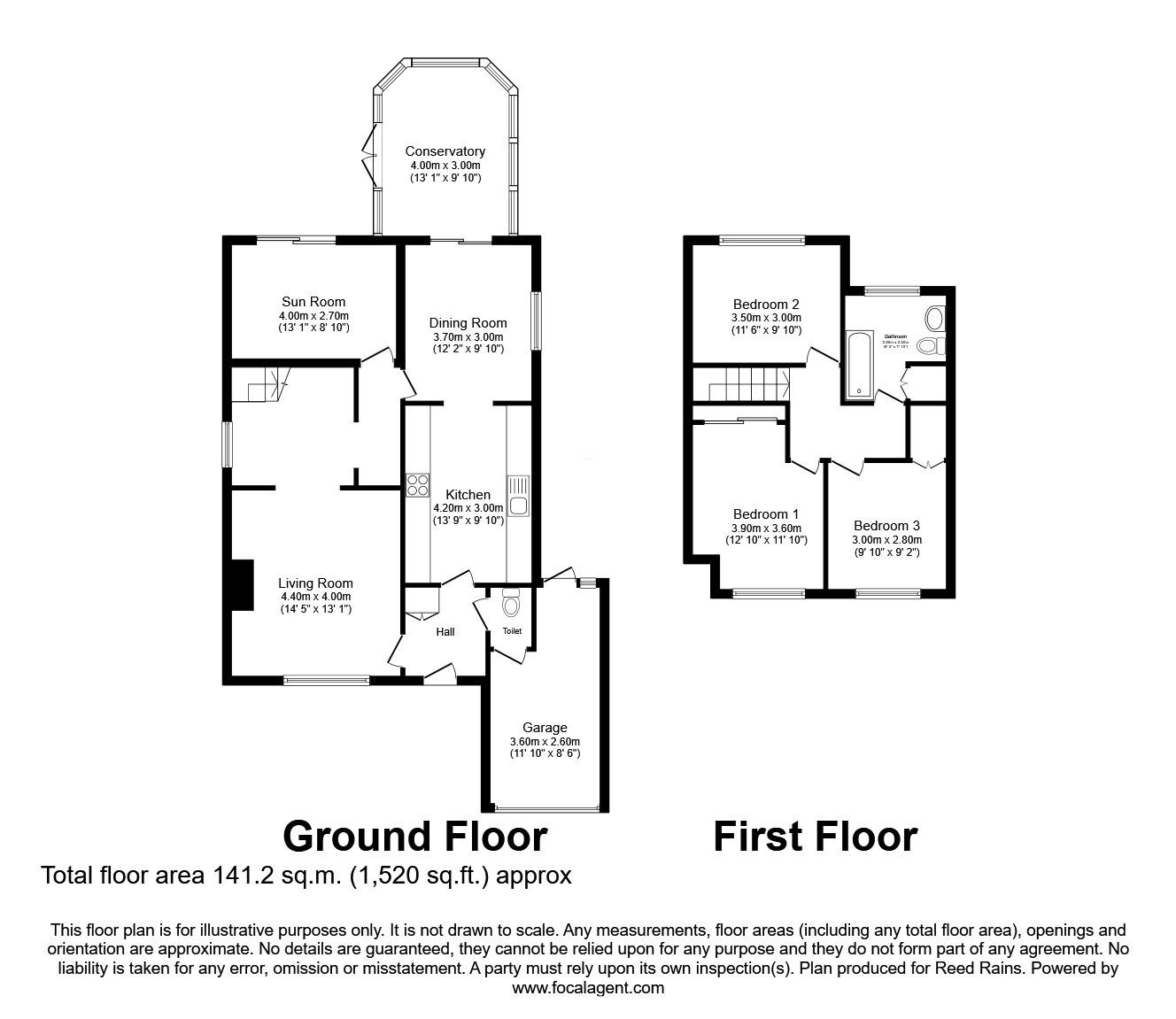 Floorplan of 3 bedroom Detached House for sale, Lea Way, Huntington, North Yorkshire, YO32