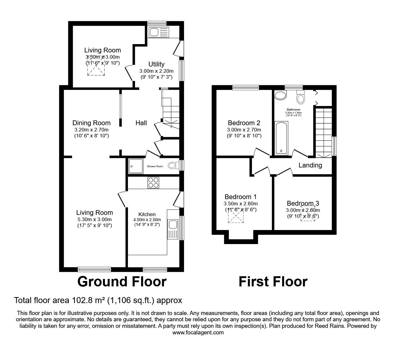 Floorplan of 4 bedroom Semi Detached Bungalow for sale, Windsor Drive, Wigginton, North Yorkshire, YO32