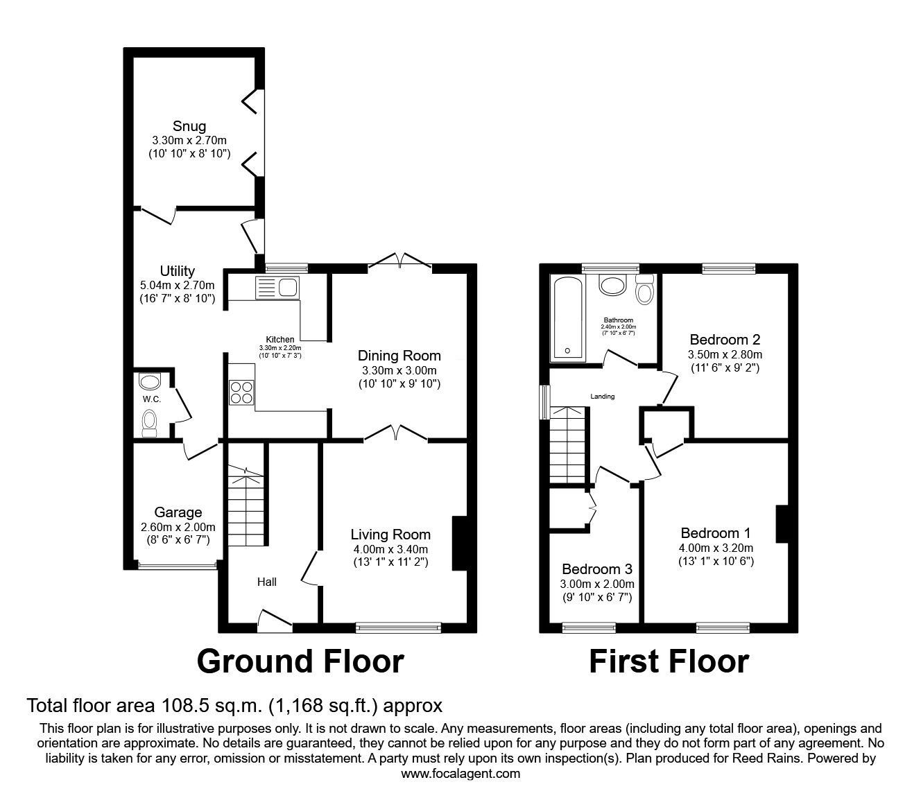 Floorplan of 3 bedroom Semi Detached House for sale, Oaken Grove, Haxby, North Yorkshire, YO32