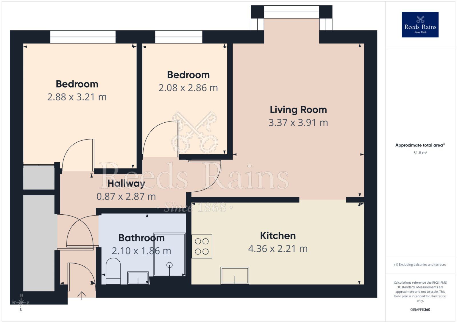 Floorplan of 2 bedroom Flat for sale, St. Marys Mews, Greenshaw Drive, York, YO32
