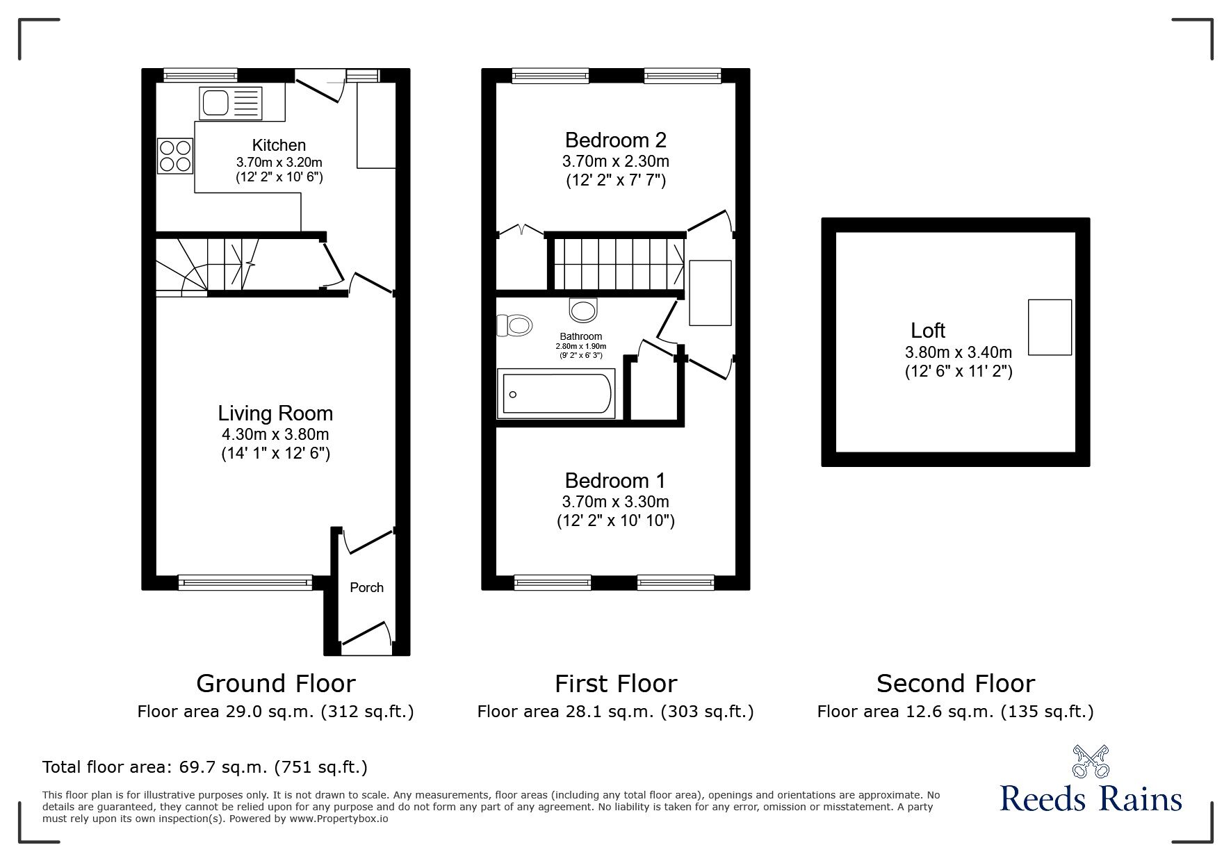 Floorplan of 2 bedroom Mid Terrace House for sale, Garths End, Haxby, North Yorkshire, YO32