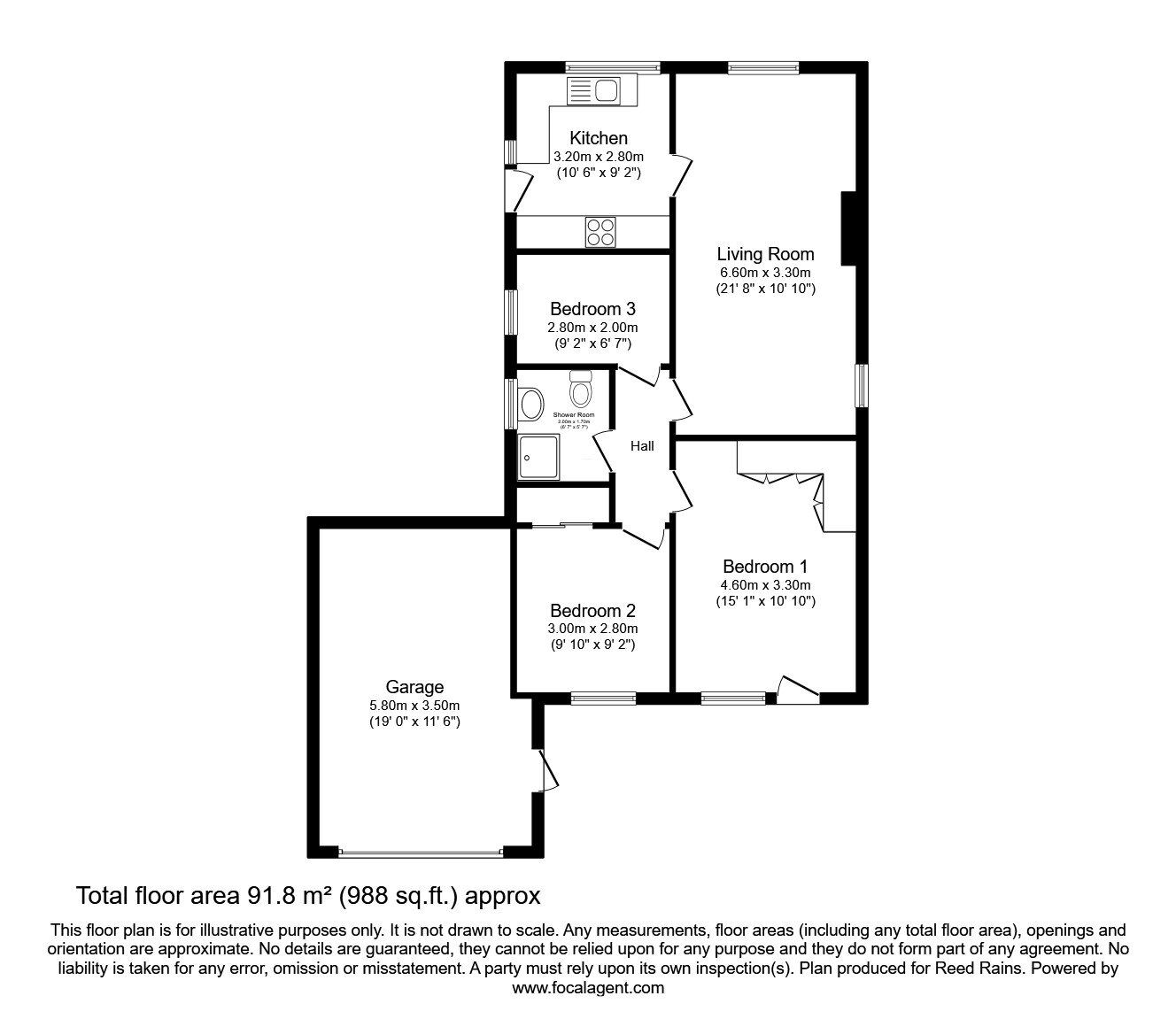 Floorplan of 3 bedroom Detached Bungalow for sale, Ploughmans Lane, Haxby, North Yorkshire, YO32