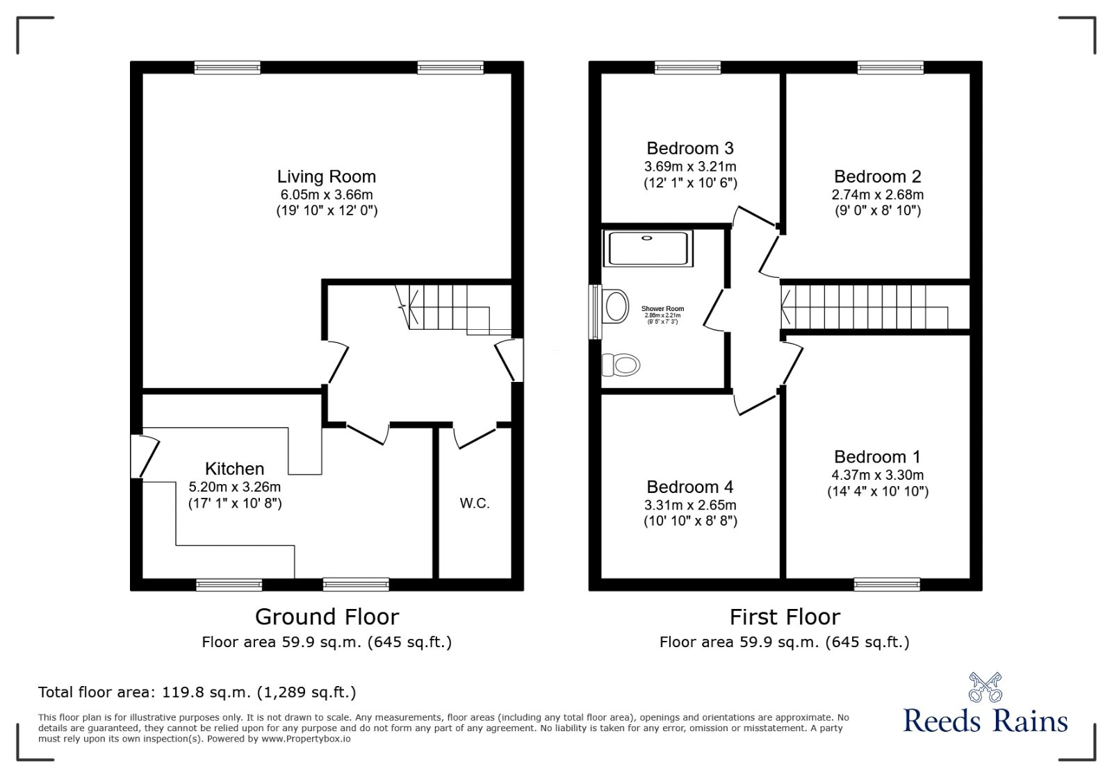 Floorplan of 4 bedroom Detached House to rent, Oaken Grove, Haxby, North Yorkshire, YO32