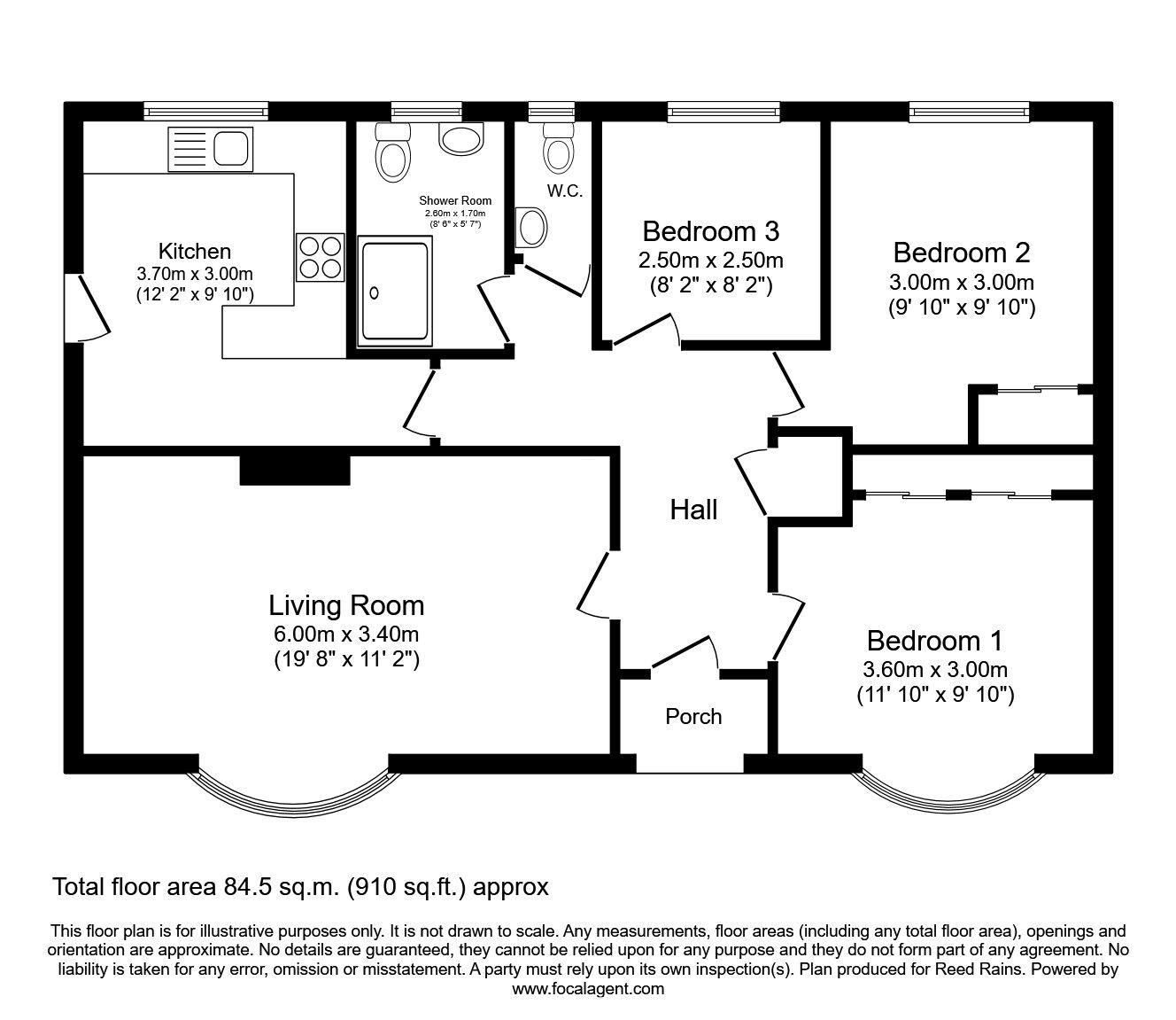 Floorplan of 3 bedroom Detached Bungalow for sale, Linley Avenue, Haxby, North Yorkshire, YO32
