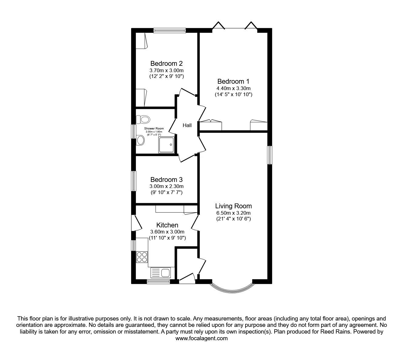 Floorplan of 3 bedroom Detached Bungalow for sale, Sandyland, Haxby, North Yorkshire, YO32