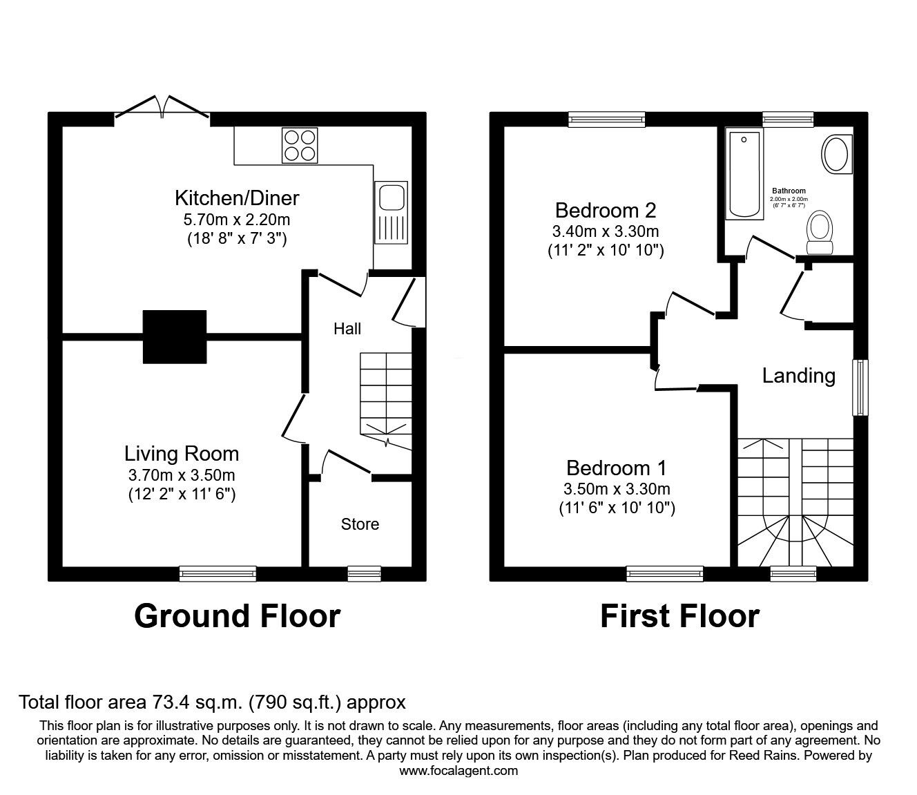 Floorplan of 2 bedroom Link Detached House for sale, North Lane, Haxby, North Yorkshire, YO32
