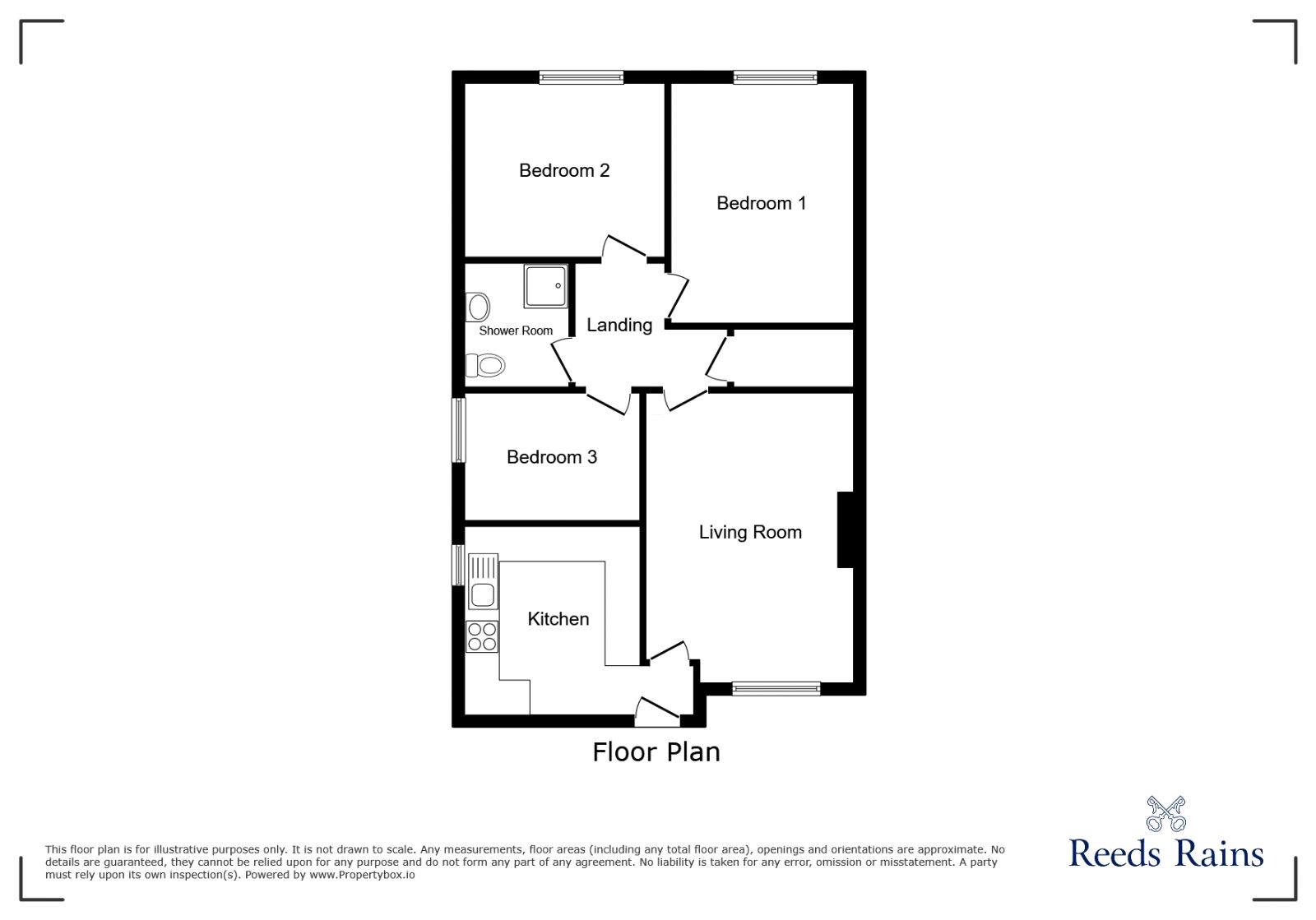 Floorplan of 3 bedroom Semi Detached Bungalow for sale, Southdown Road, Huntington, North Yorkshire, YO32