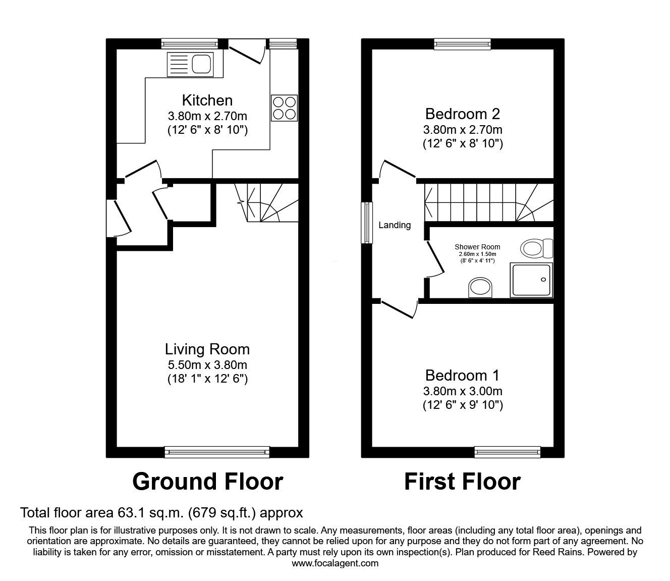 Floorplan of 2 bedroom End Terrace House for sale, Haxby, York, North Yorkshire, YO32