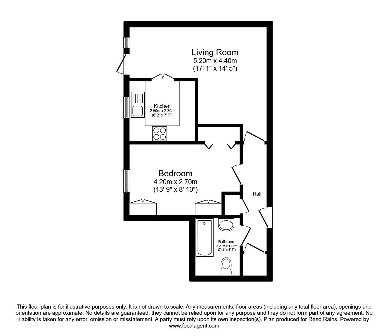 Floorplan of 1 bedroom  Flat for sale, The Village, The Village, Wigginton, North Yorkshire, YO32