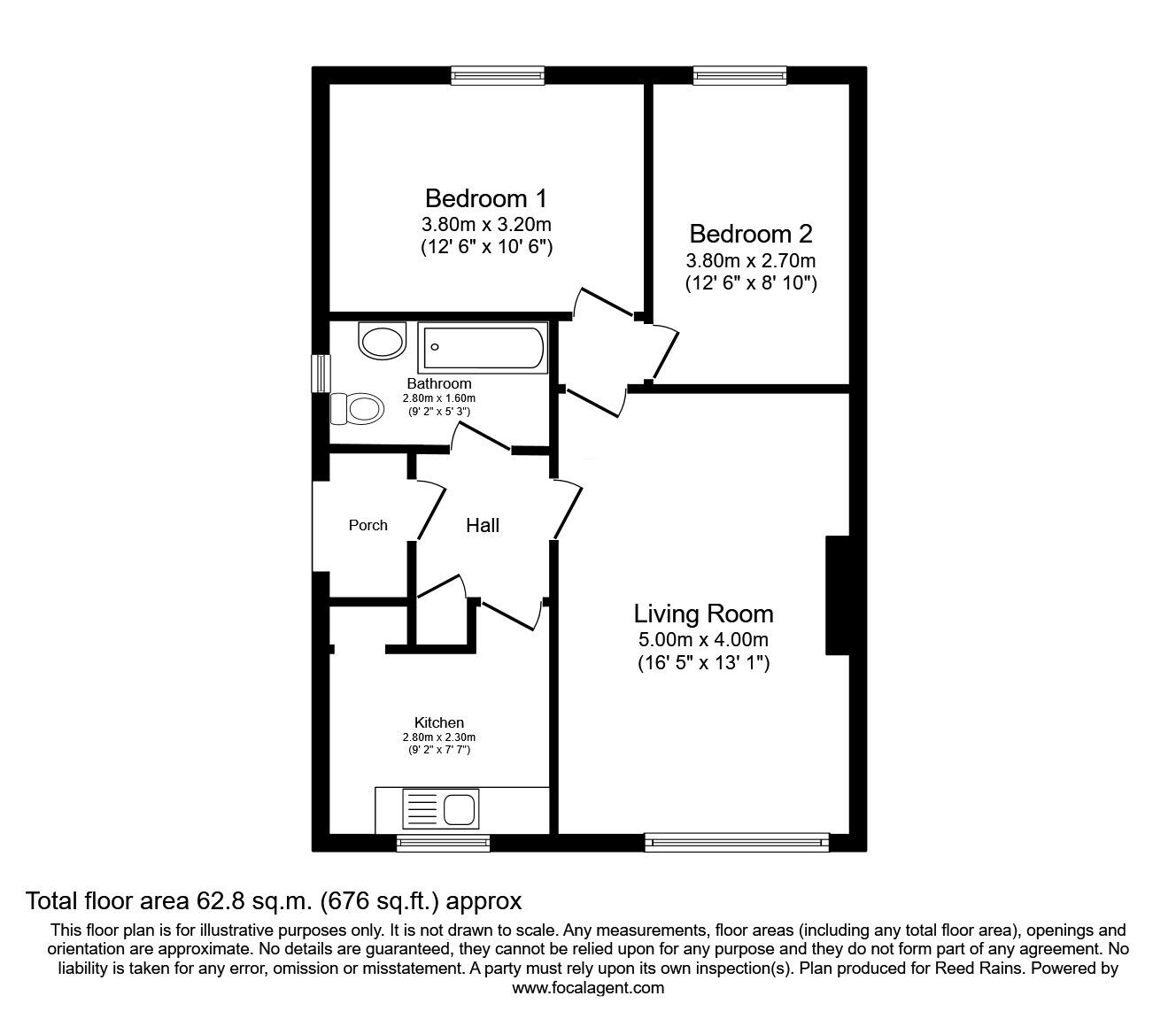Floorplan of 2 bedroom Semi Detached Bungalow for sale, Cotswold Way, Huntington, North Yorkshire, YO32